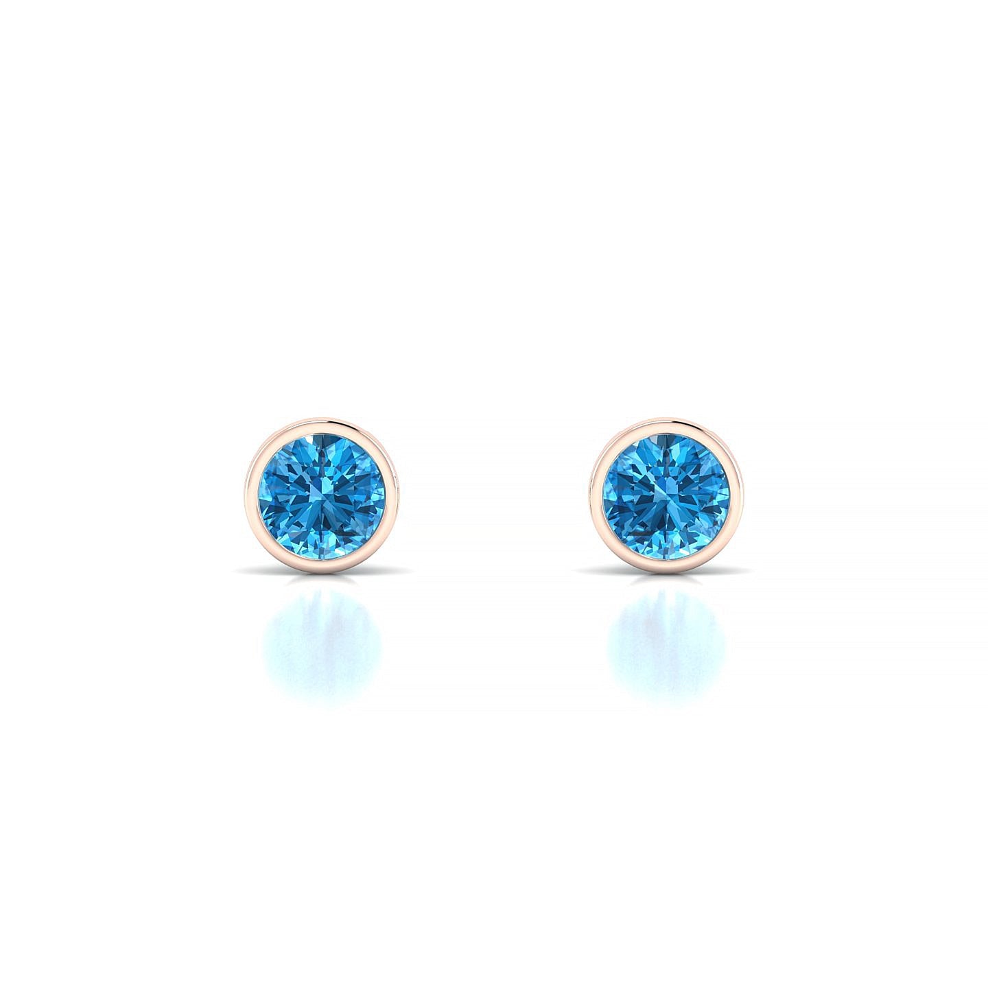 Glow | 18k Rose Gold 4.5 mm Round Topaz Earrings