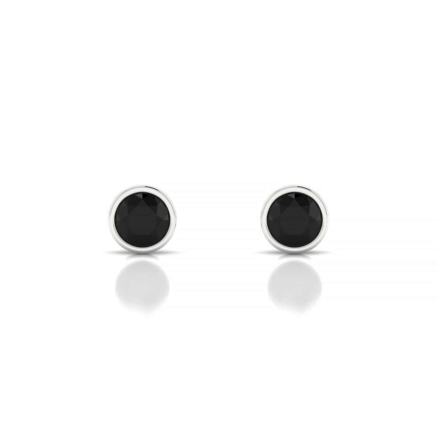 Glow | 18k White Gold 4.5 mm Round Black Diamond Earrings