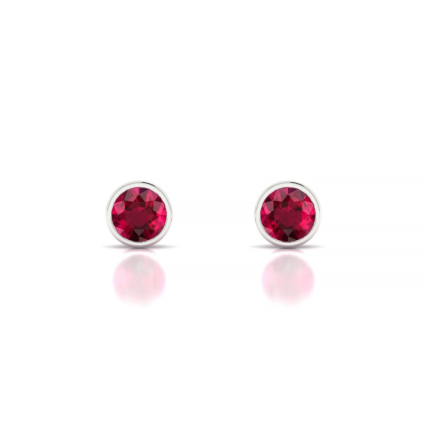 Glow | 18k White Gold 4.5 mm Round Ruby Earrings