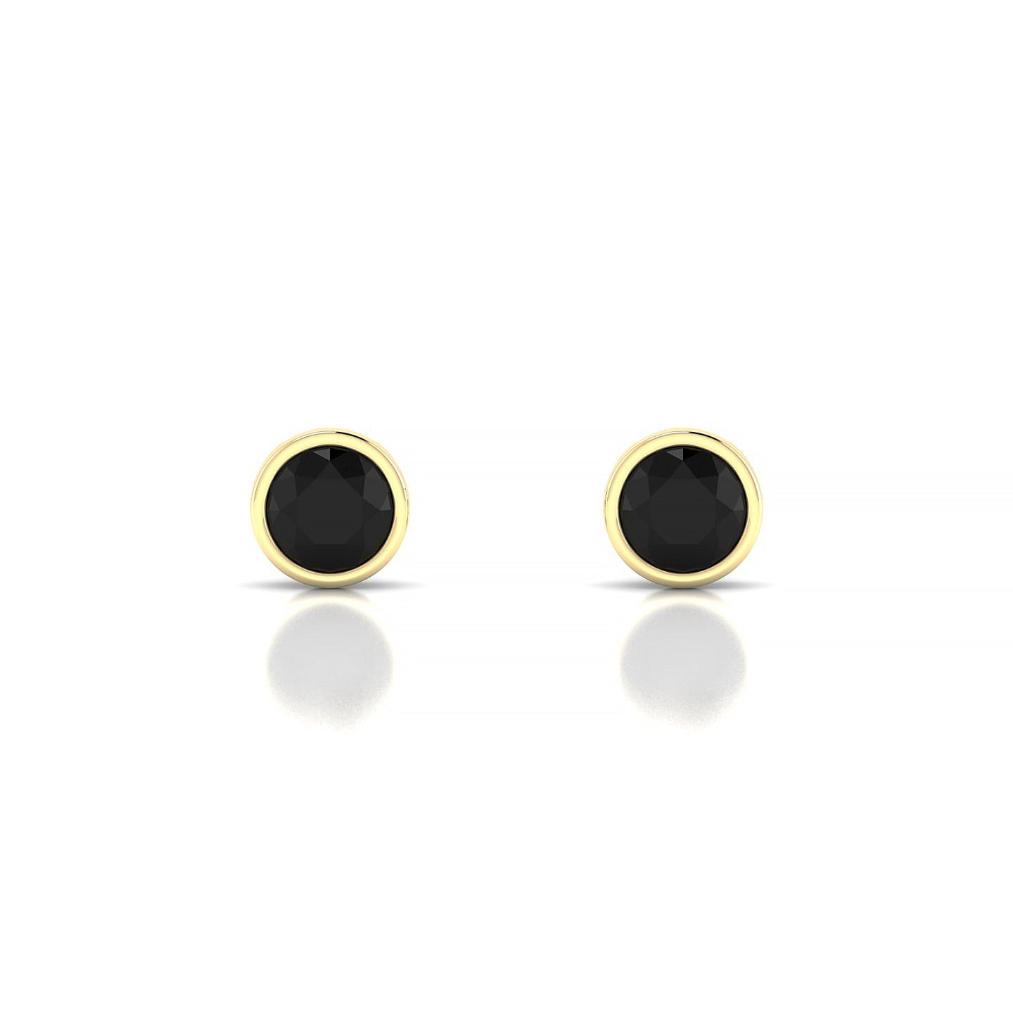 Glow | 18k Yellow Gold 4.5 mm Round Black Diamond Earrings