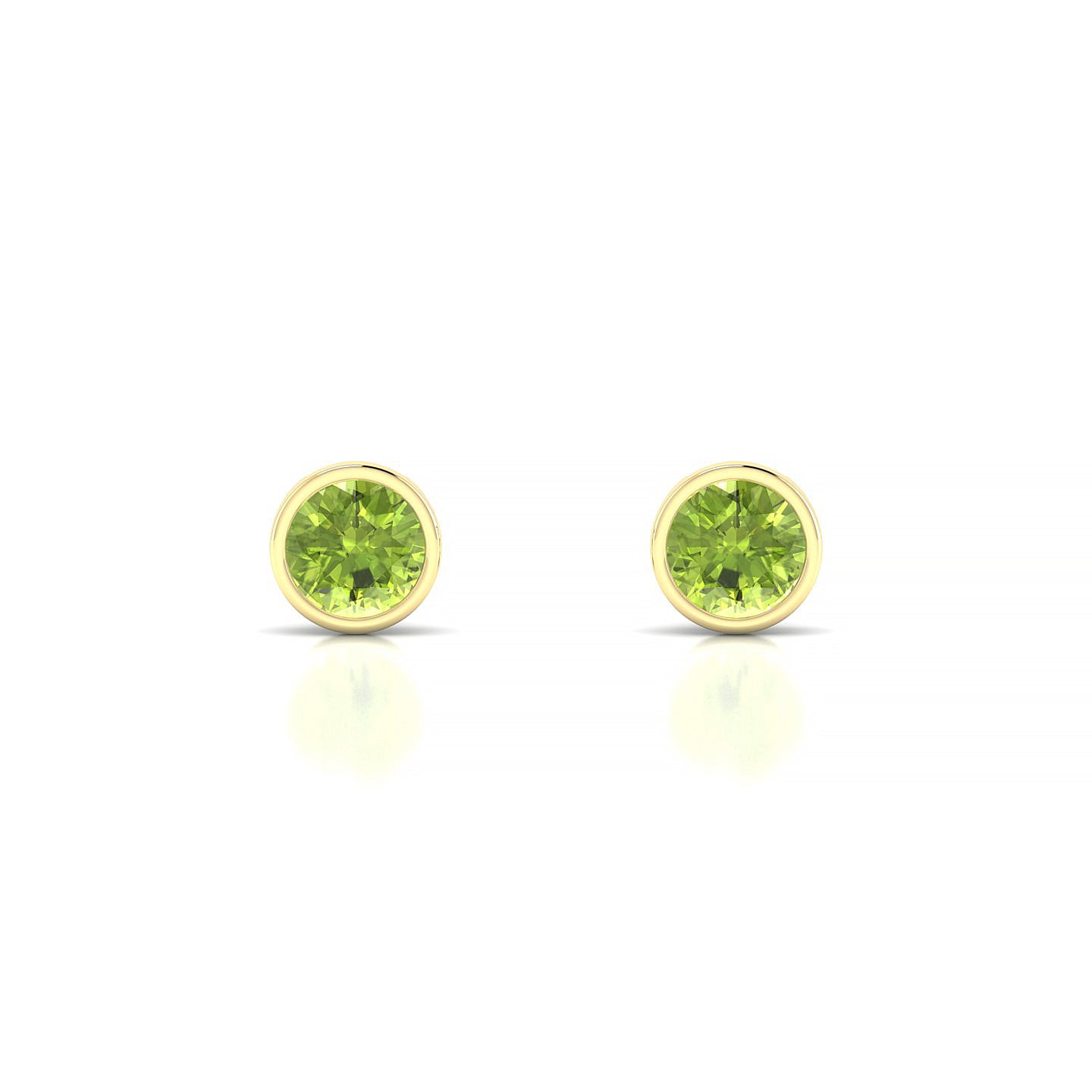 Glow | 18k Yellow Gold 4.5 mm Round Peridot Earrings