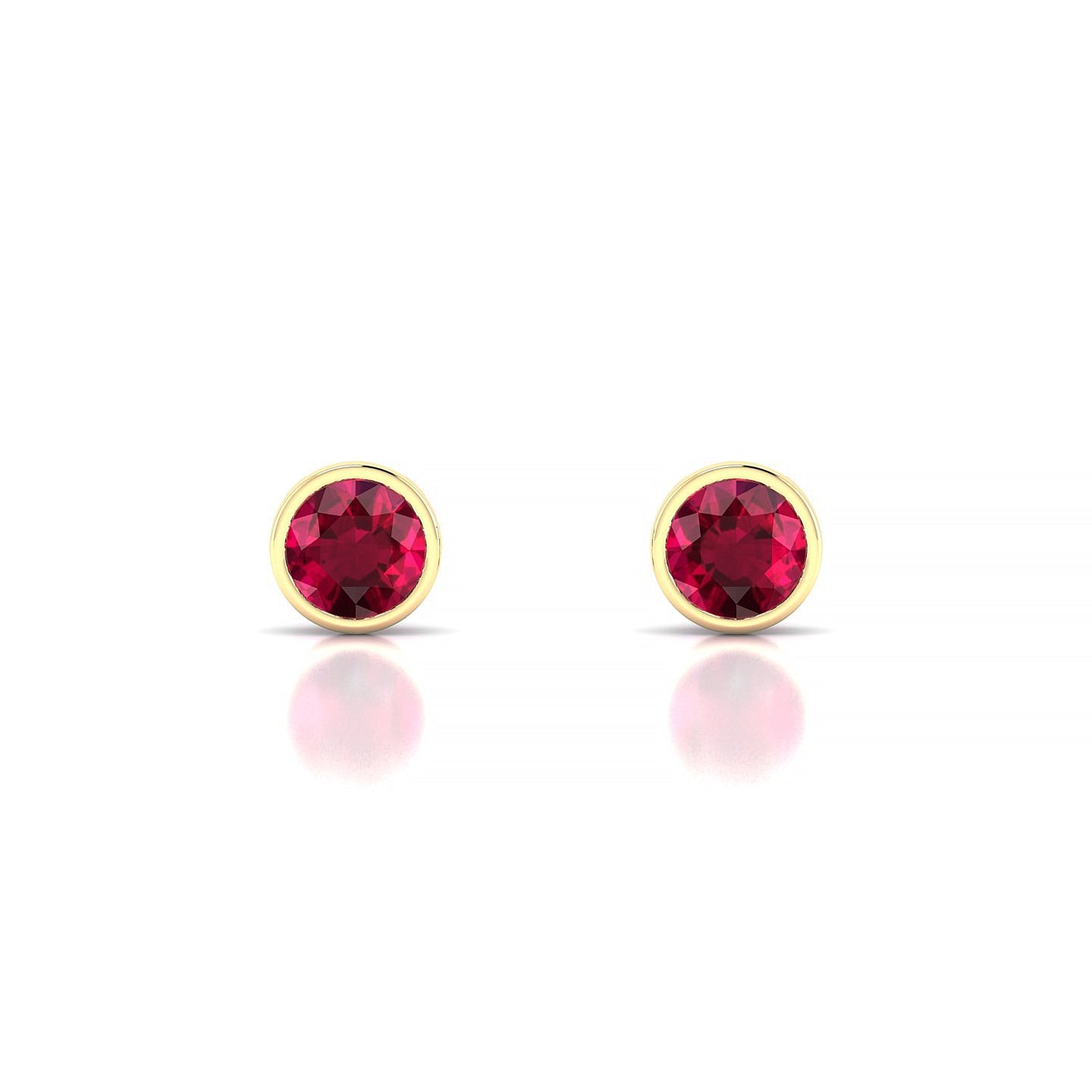 Glow | 18k Yellow Gold 4.5 mm Round Ruby Earrings