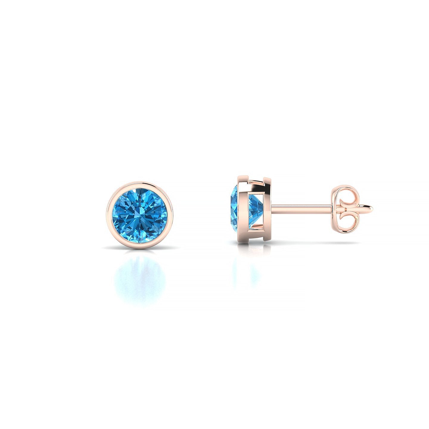Glow | 18k Rose Gold 4.5 mm Round Topaz Earrings