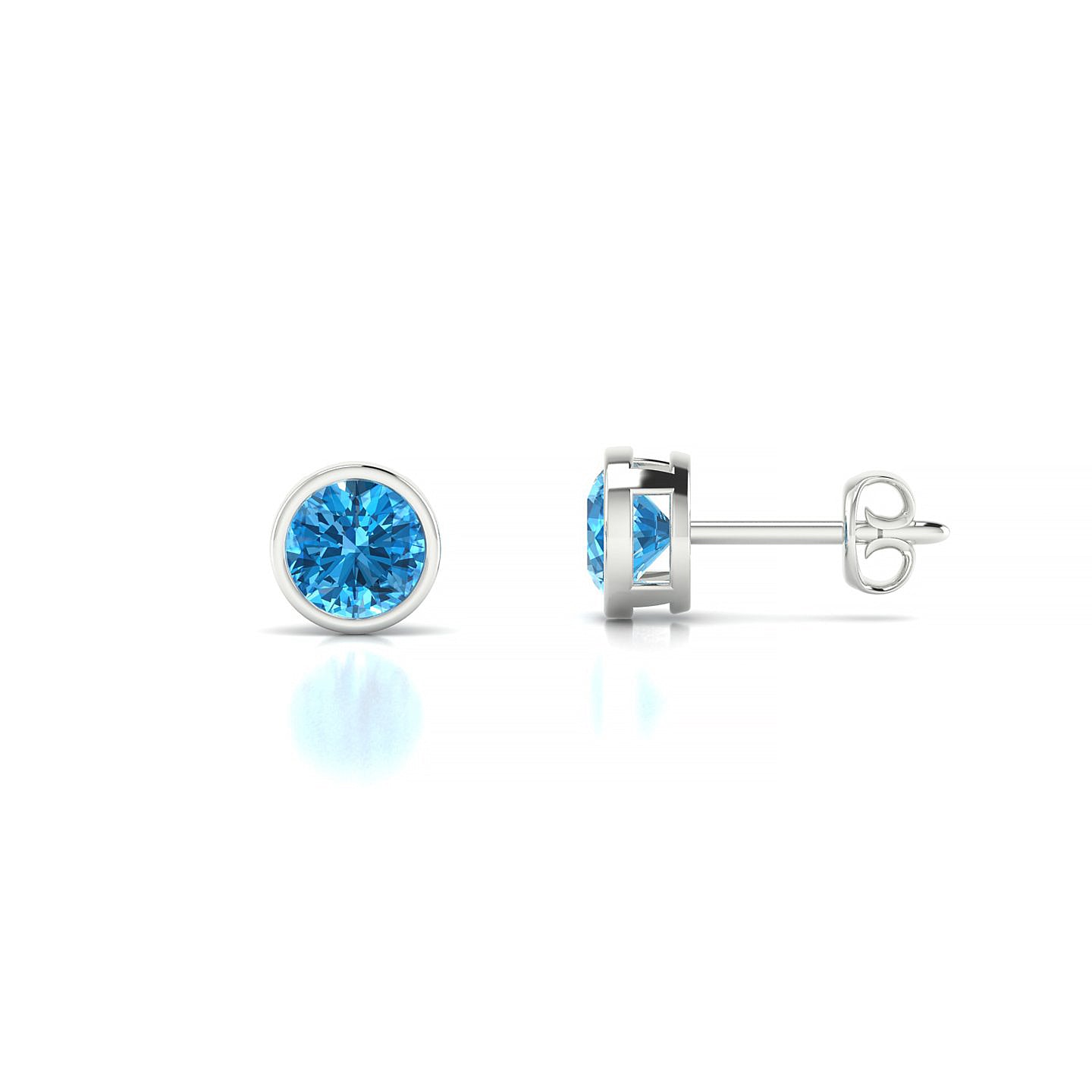 Glow | 18k White Gold 4.5 mm Round Topaz Earrings