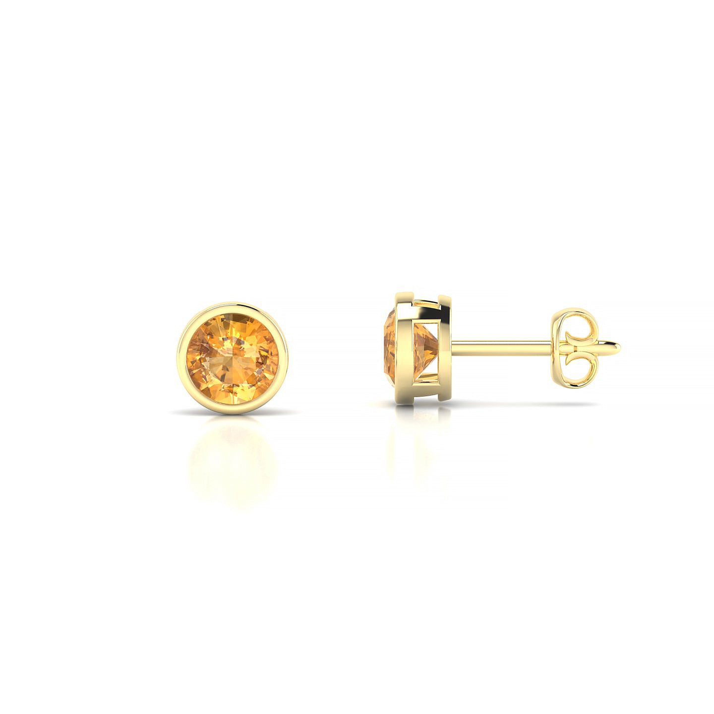 Glow | 18k Yellow Gold 4.5 mm Round Citrine Earrings