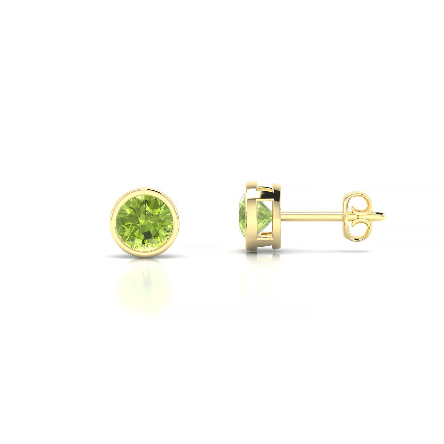 Glow | 18k Yellow Gold 4.5 mm Round Peridot Earrings