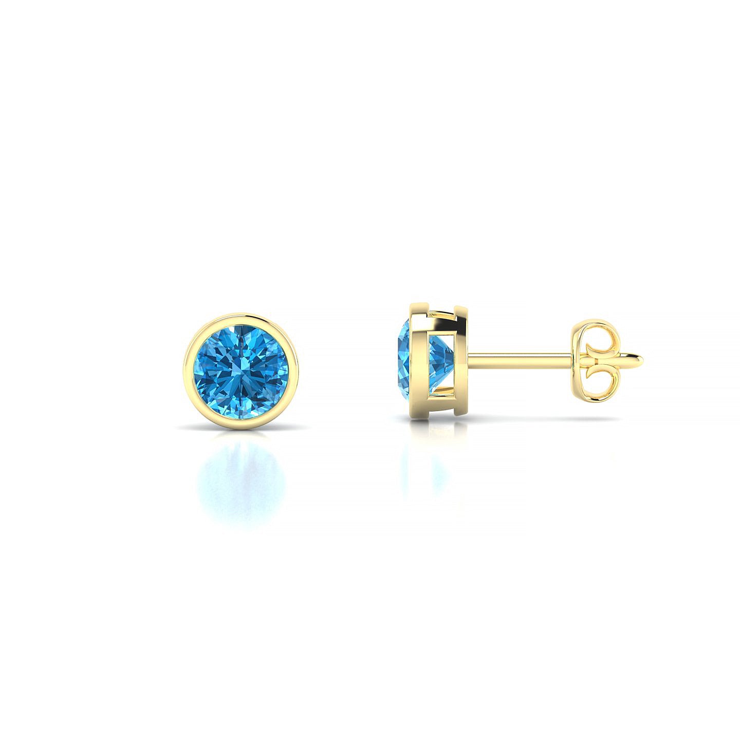 Glow | 18k Yellow Gold 4.5 mm Round Topaz Earrings