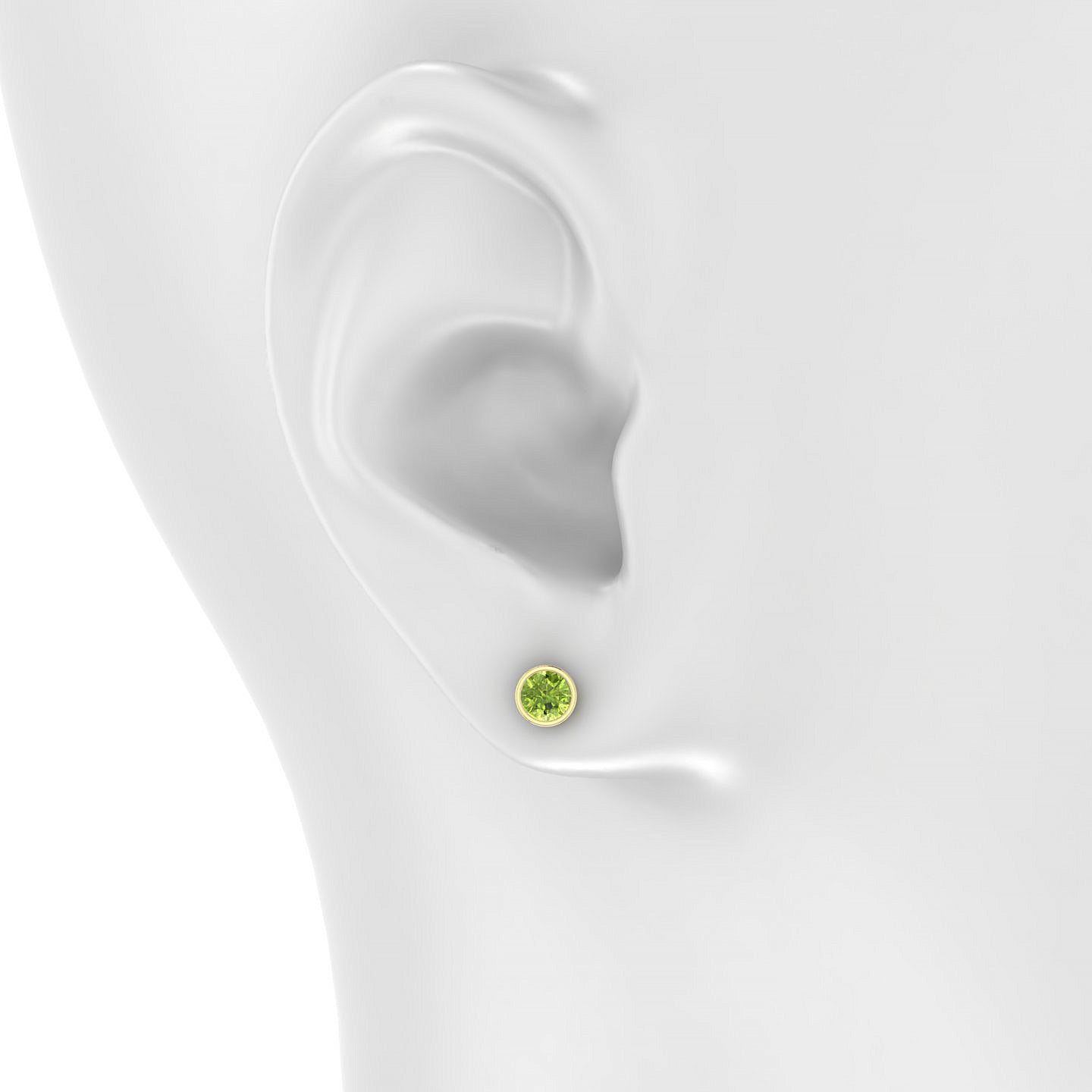 Glow | 18k Yellow Gold 4.5 mm Round Peridot Earrings