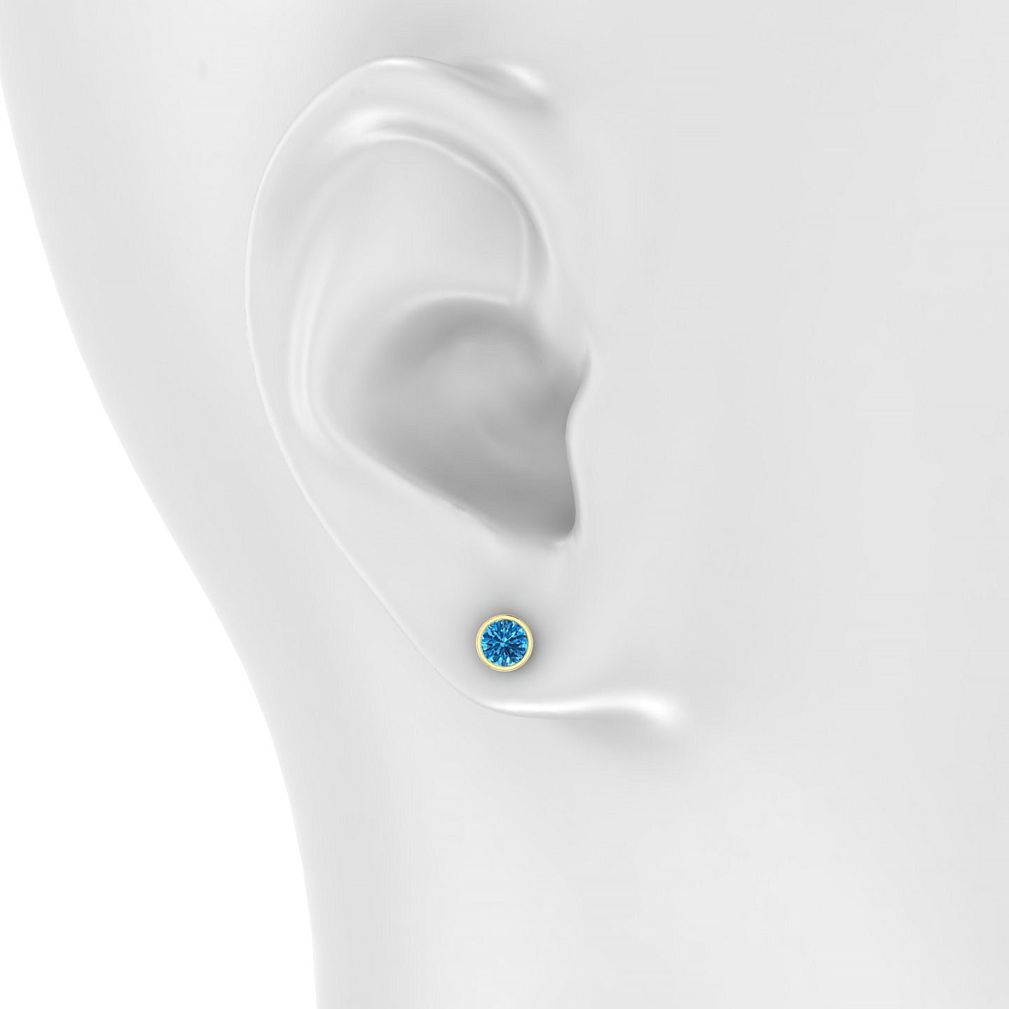 Glow | 18k Yellow Gold 4.5 mm Round Topaz Earrings