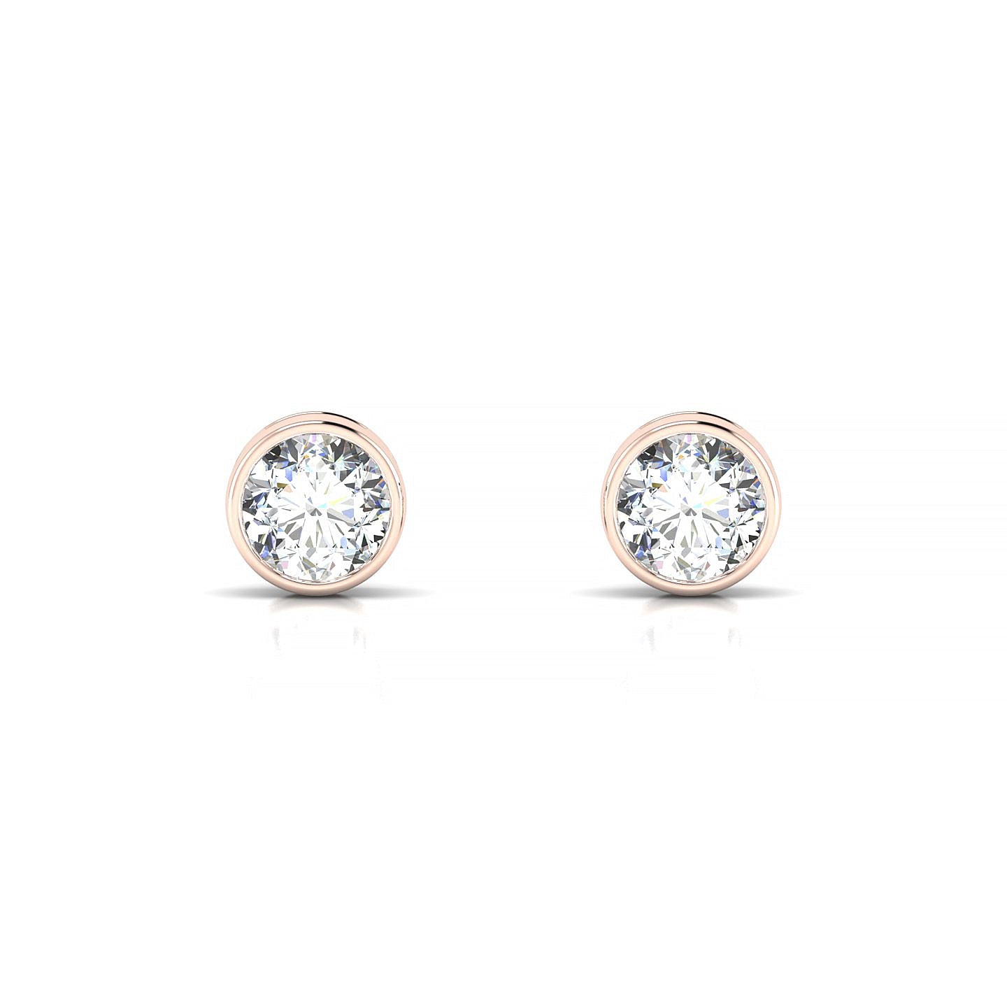 Glow | 18k Rose Gold 5.2 mm Round Diamond Earrings