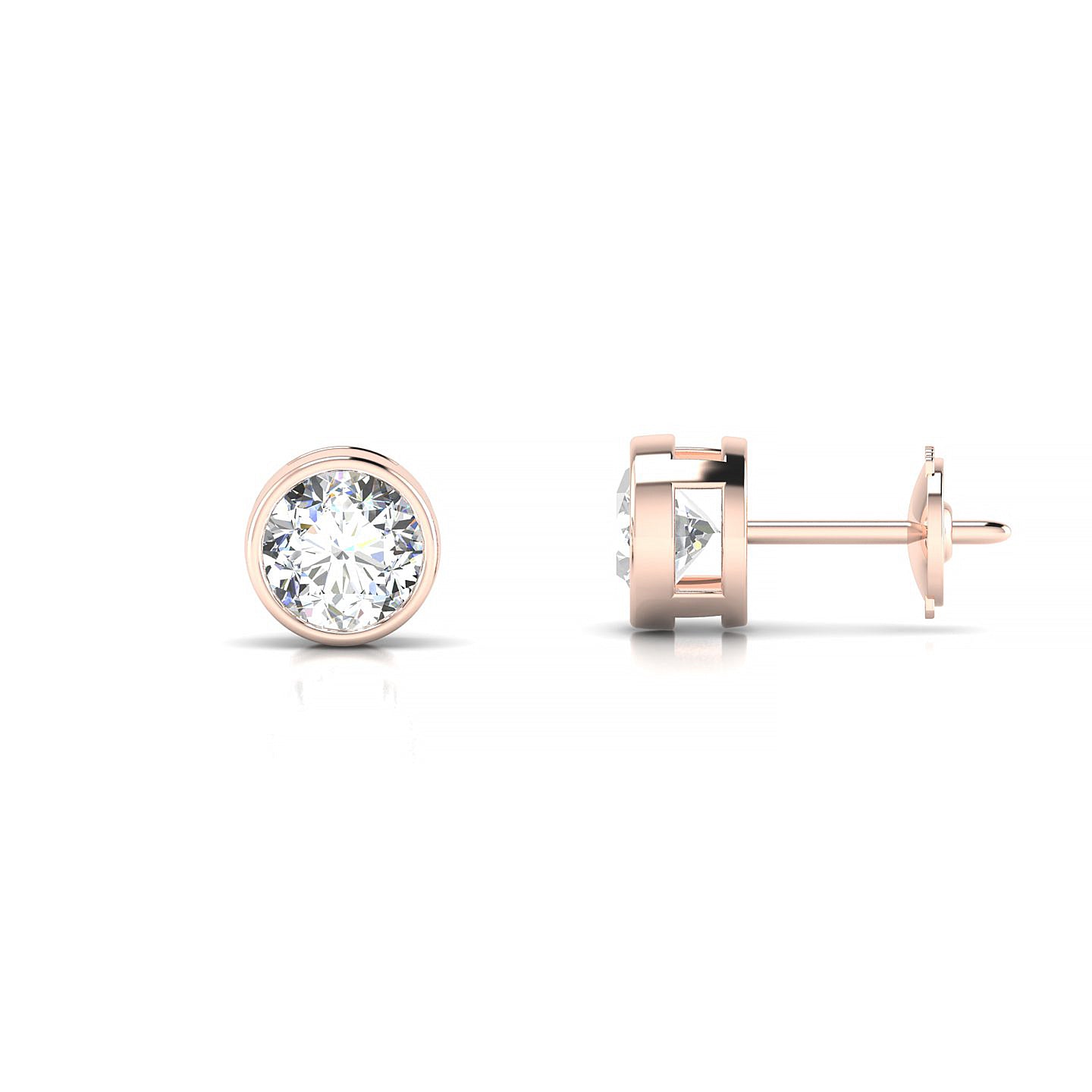 Glow | 18k Rose Gold 5.2 mm Round Diamond Earrings