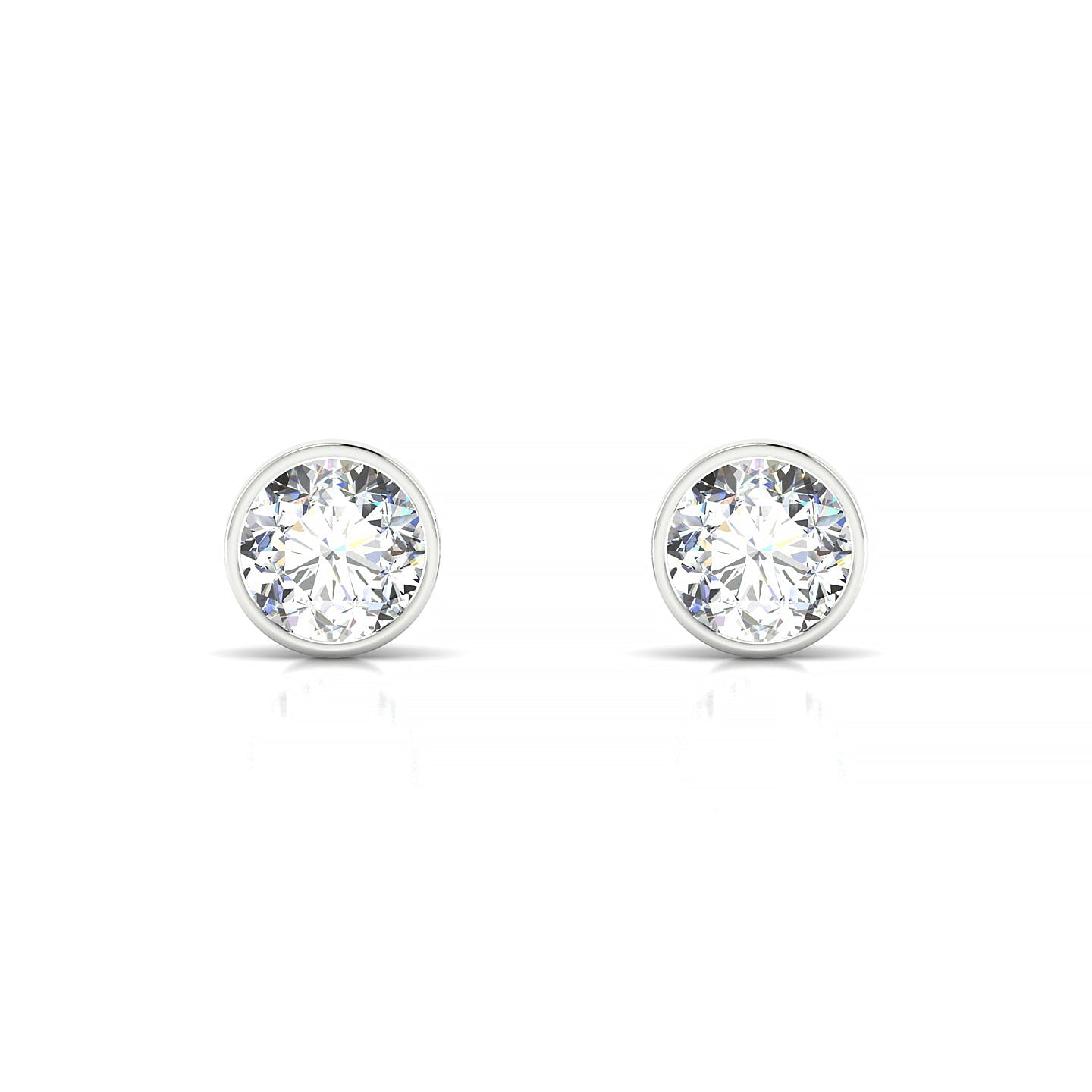Glow | 18k White Gold 5.7 mm Round Diamond Earrings