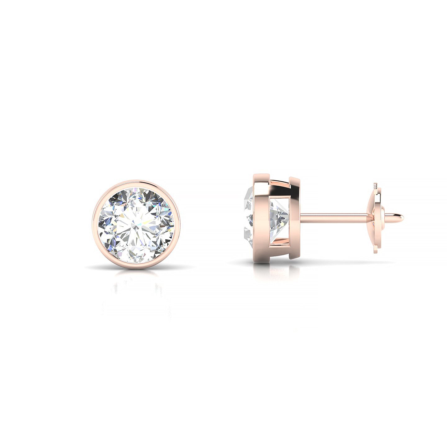 Glow | 18k Rose Gold 5.7 mm Round Diamond Earrings