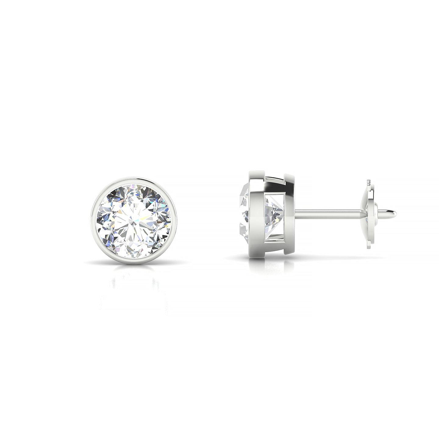Glow | 18k White Gold 5.7 mm Round Diamond Earrings