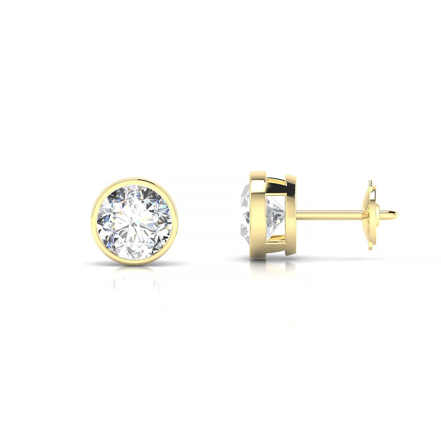 Glow | 18k Yellow Gold 5.7 mm Round Diamond Earrings