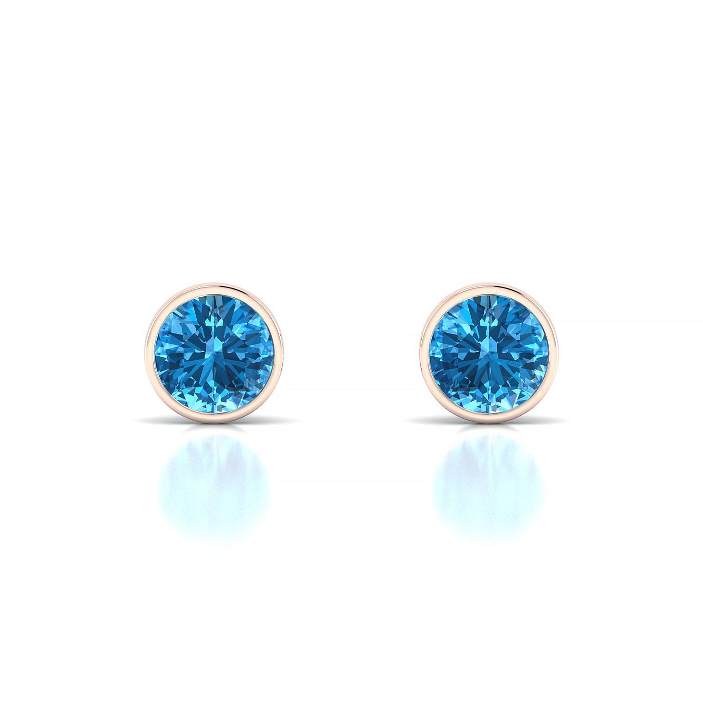 Glow | 18k Rose Gold 6 mm Round Topaz Earrings