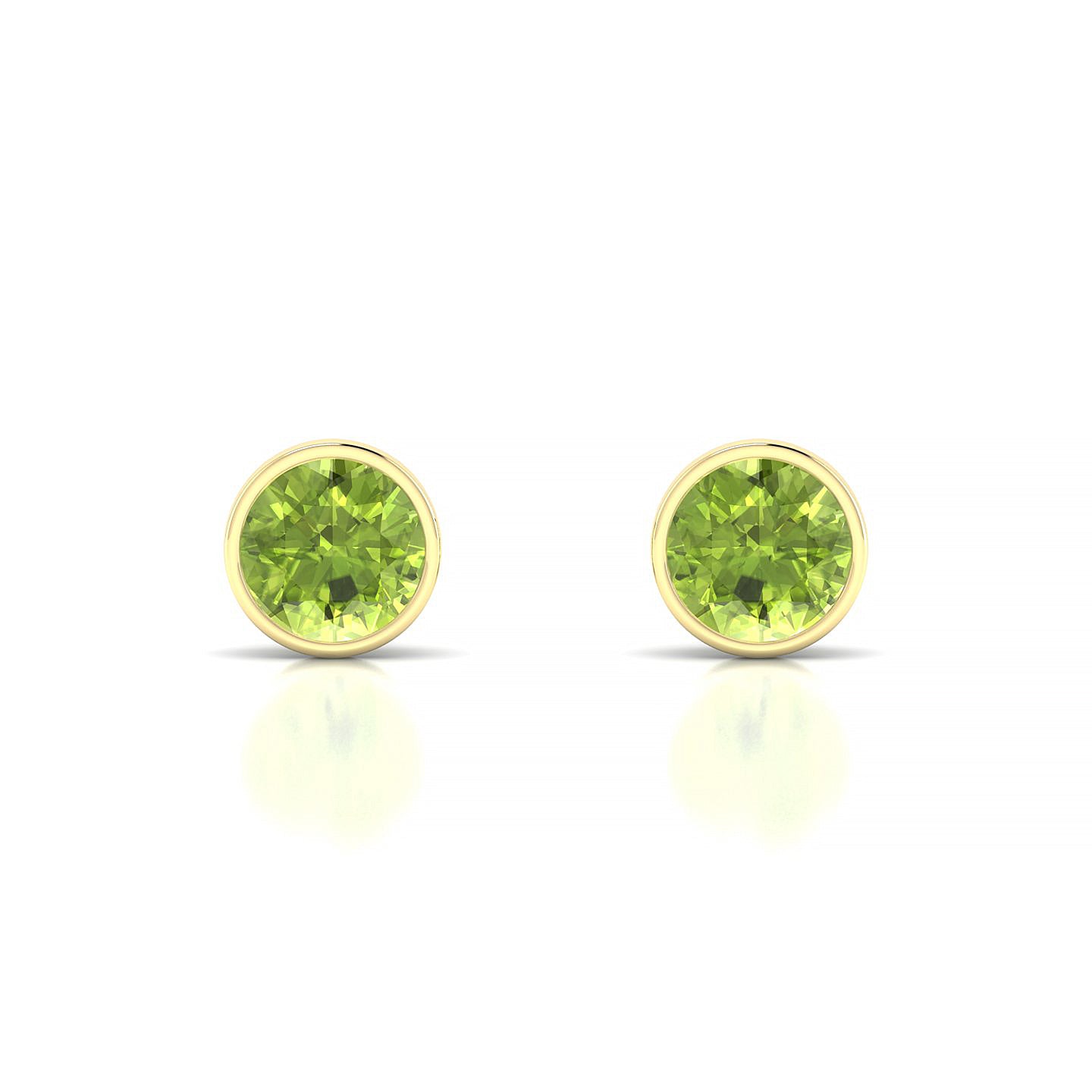 Glow | 18k Yellow Gold 6 mm Round Peridot Earrings