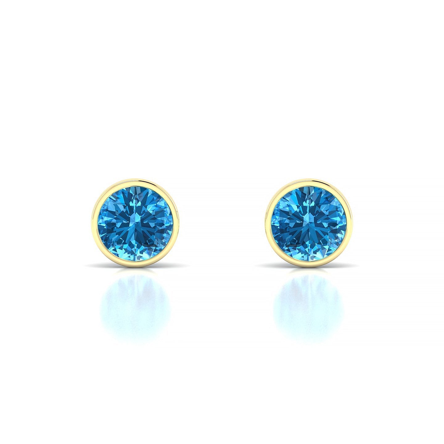 Glow | 18k Yellow Gold 6 mm Round Topaz Earrings