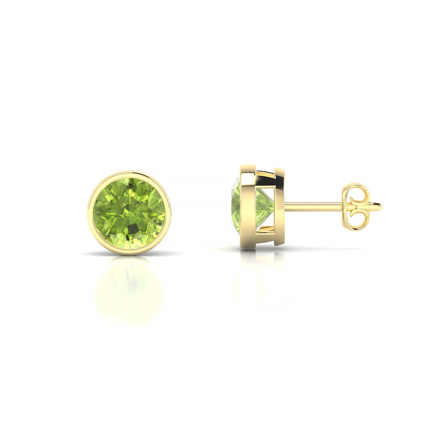 Glow | 18k Yellow Gold 6 mm Round Peridot Earrings