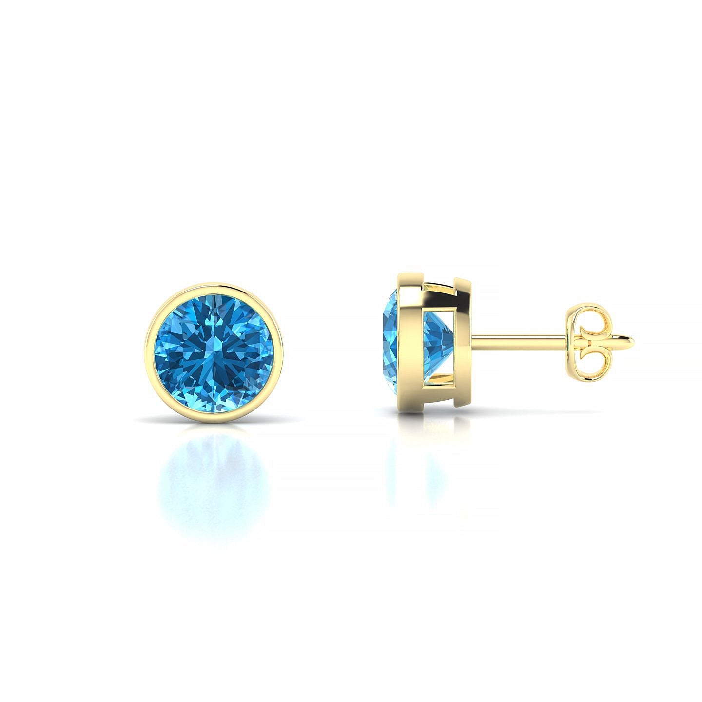 Glow | 18k Yellow Gold 6 mm Round Topaz Earrings