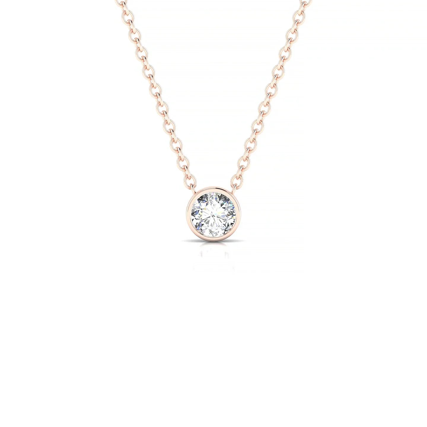 Glow | 18k Rose Gold 3.7 mm Round Diamond Pendant