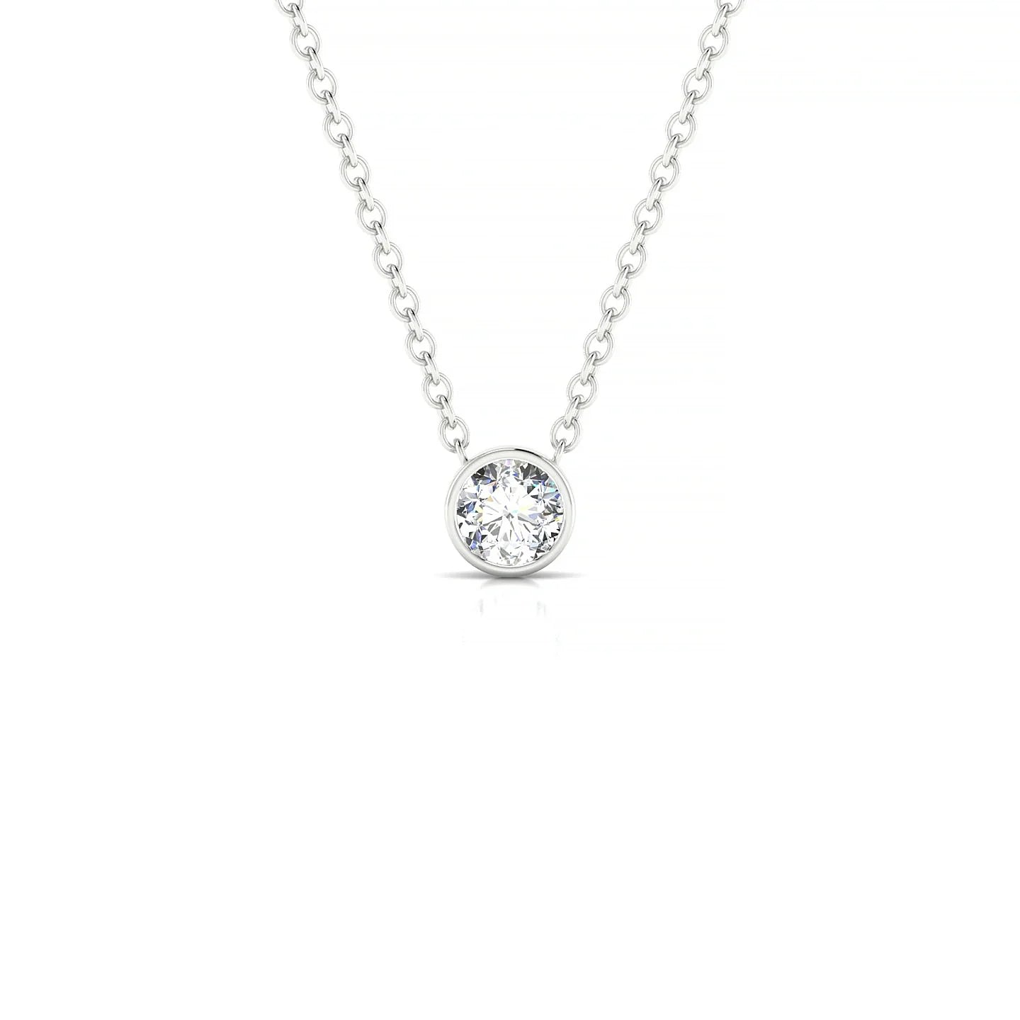 Glow | 18k White Gold 3.7 mm Round Diamond Pendant