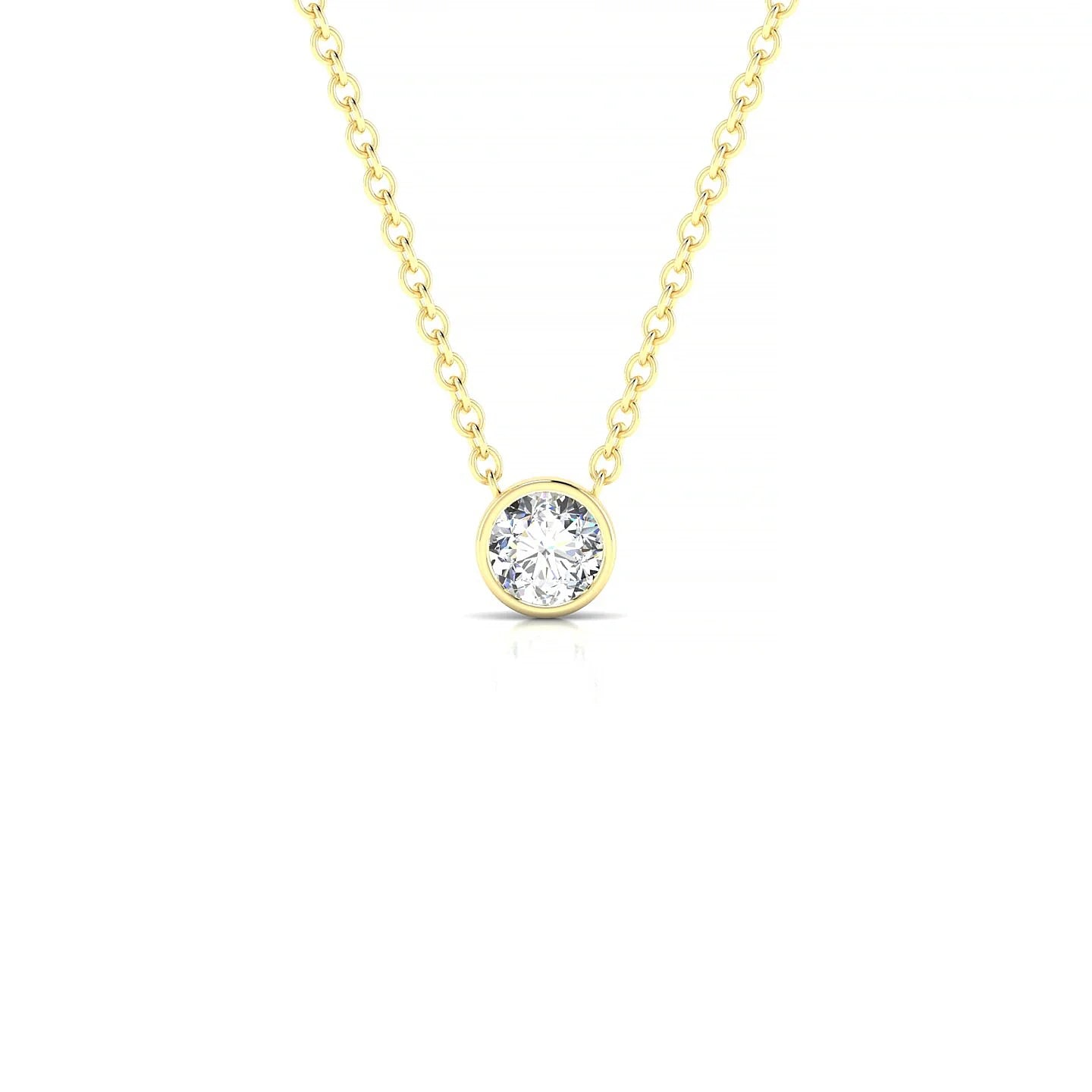 Glow | 18k Yellow Gold 3.7 mm Round Diamond Pendant
