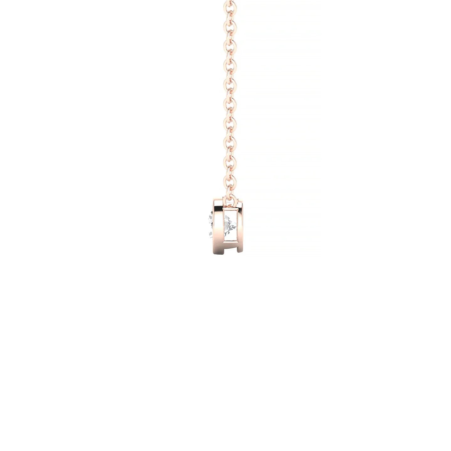 Glow | 18k Rose Gold 3.7 mm Round Diamond Pendant