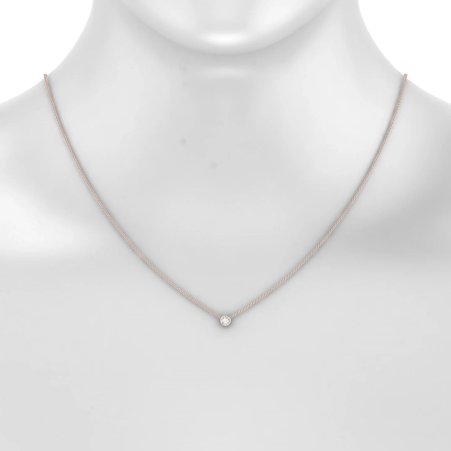 Glow | 18k Rose Gold 3.7 mm Round Diamond Pendant