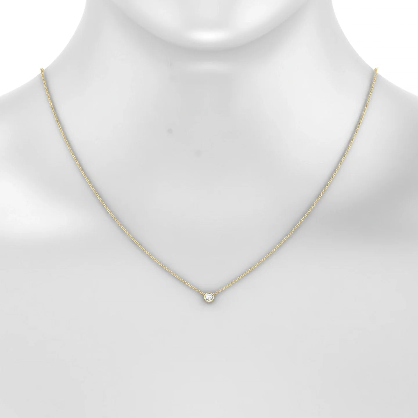 Glow | 18k Yellow Gold 3.7 mm Round Diamond Pendant