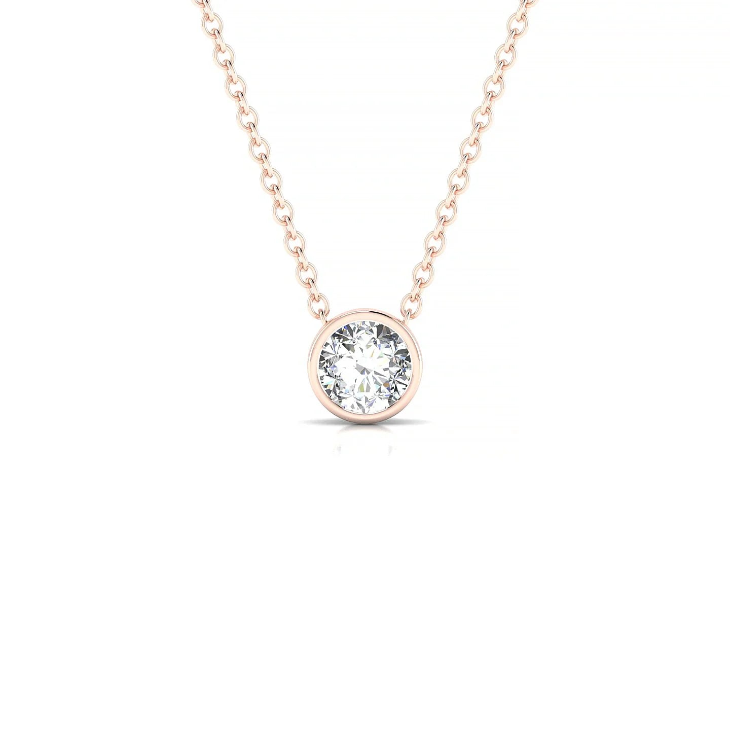 Glow | 18k Rose Gold 4.2 mm Round Diamond Pendant