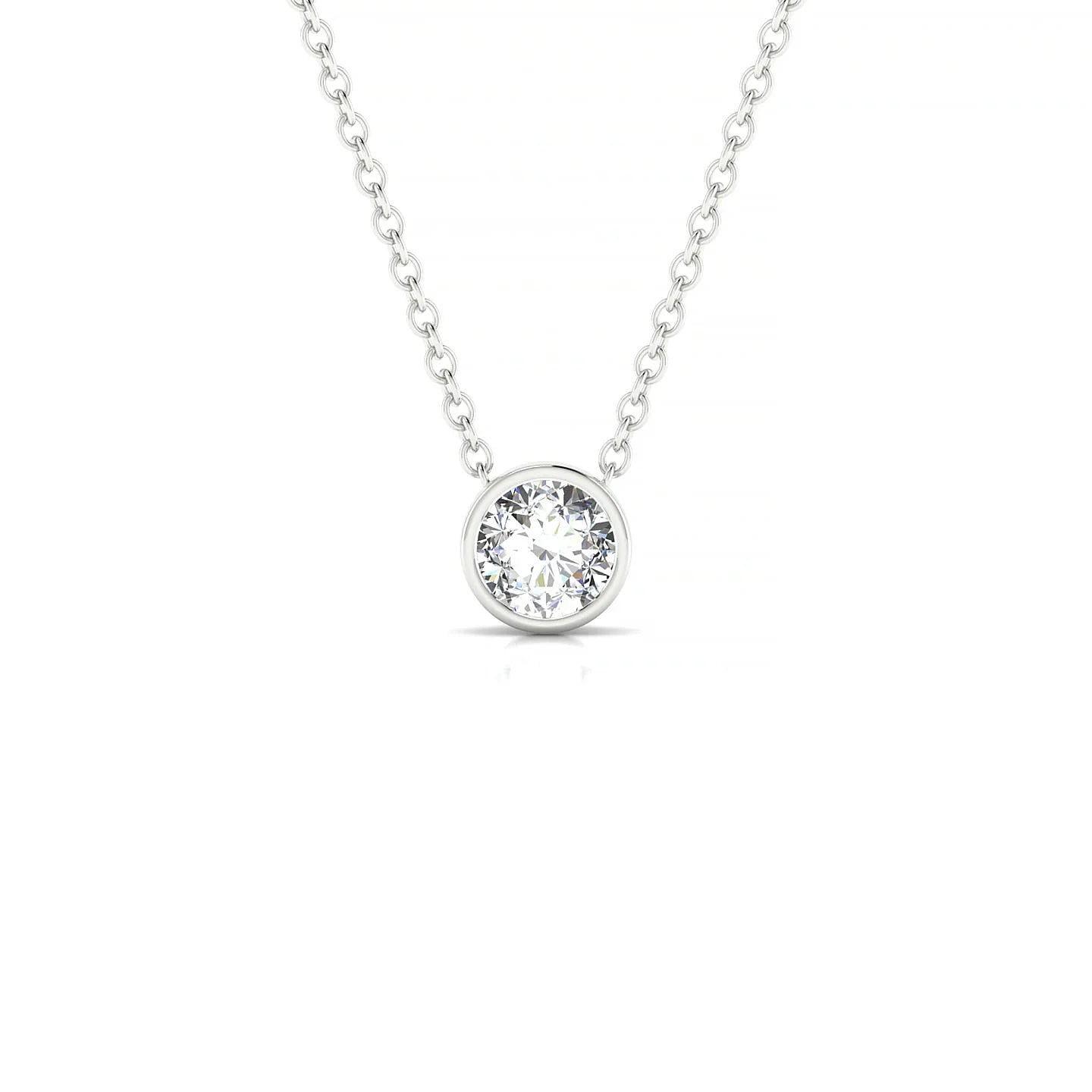 Glow | 18k White Gold 4.2 mm Round Diamond Pendant