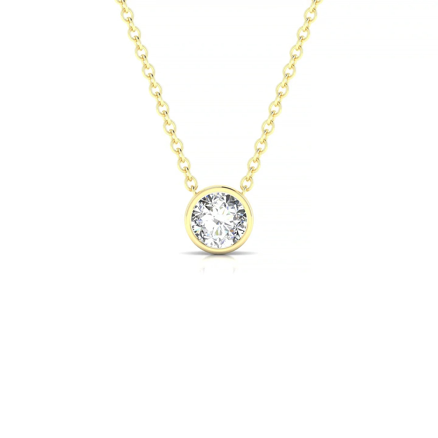 Glow | 18k Yellow Gold 4.2 mm Round Diamond Pendant