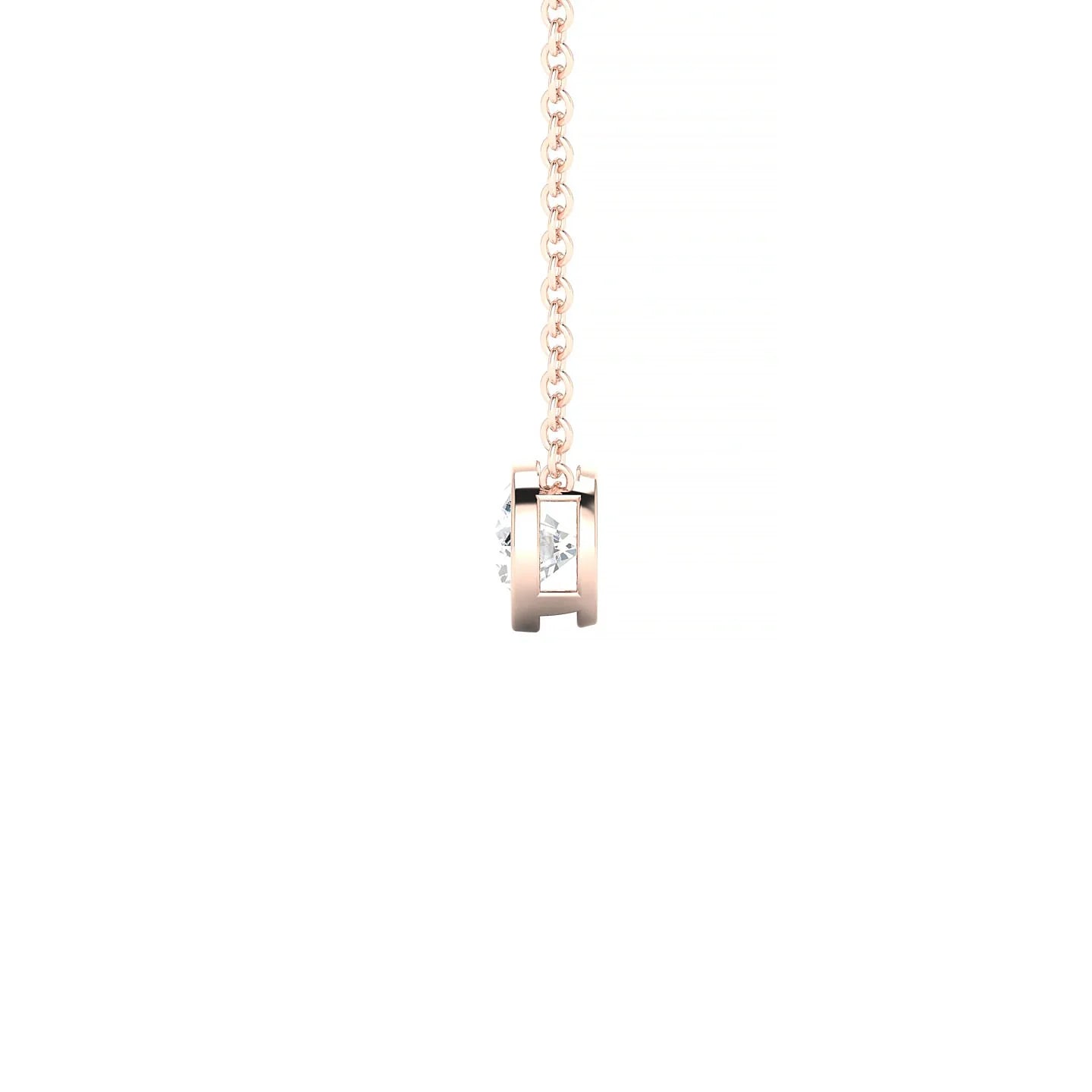 Glow | 18k Rose Gold 4.2 mm Round Diamond Pendant
