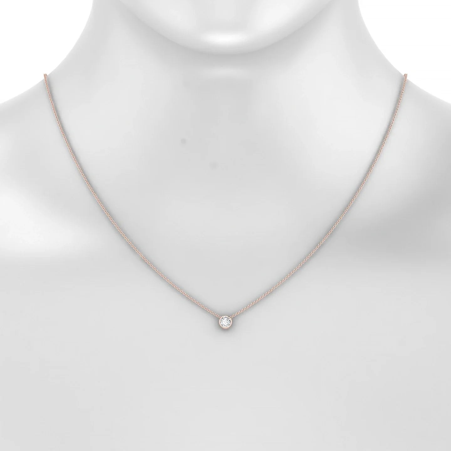 Glow | 18k Rose Gold 4.2 mm Round Diamond Pendant