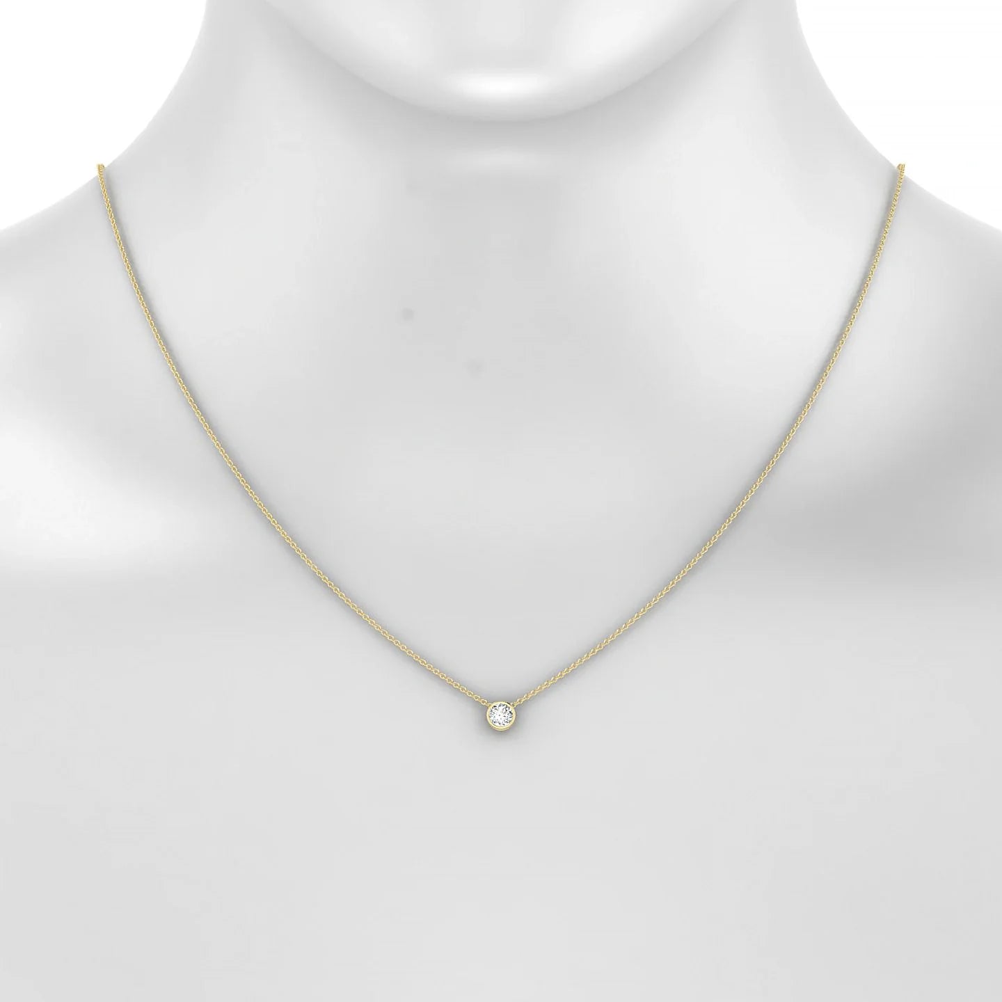 Glow | 18k Yellow Gold 4.2 mm Round Diamond Pendant