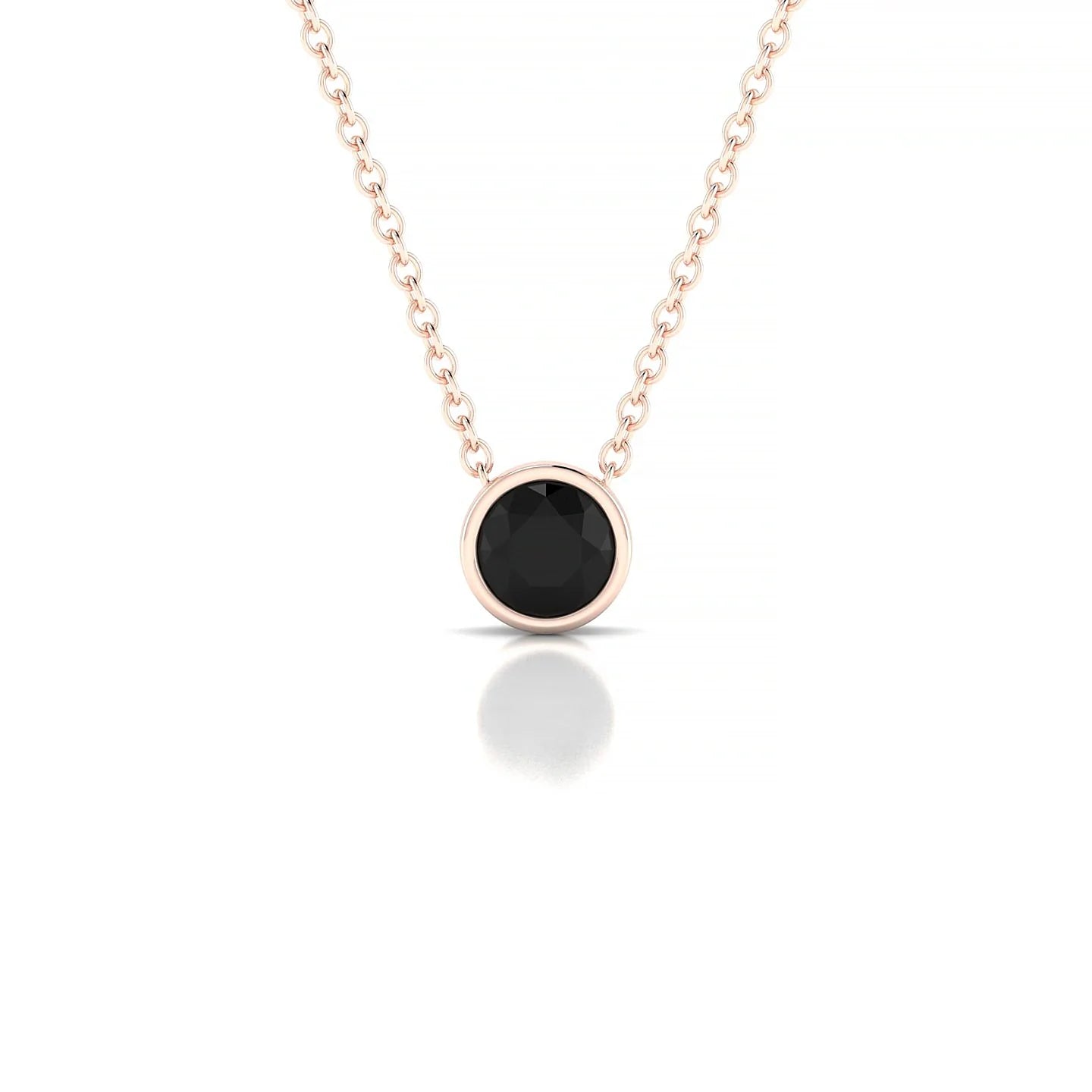 Glow | 18k Rose Gold 4.5 mm Round Black Diamond Pendant