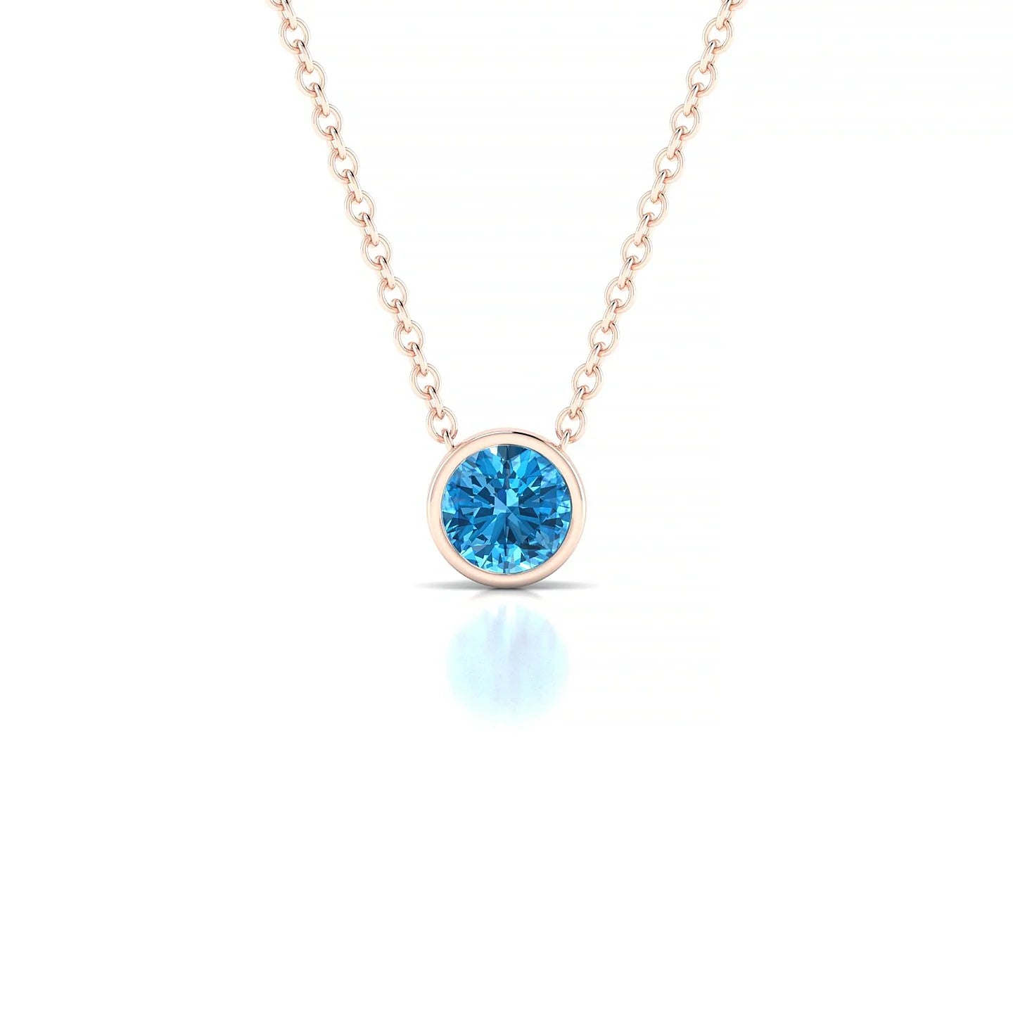 Glow | 18k Rose Gold 4.5 mm Round Topaz Pendant