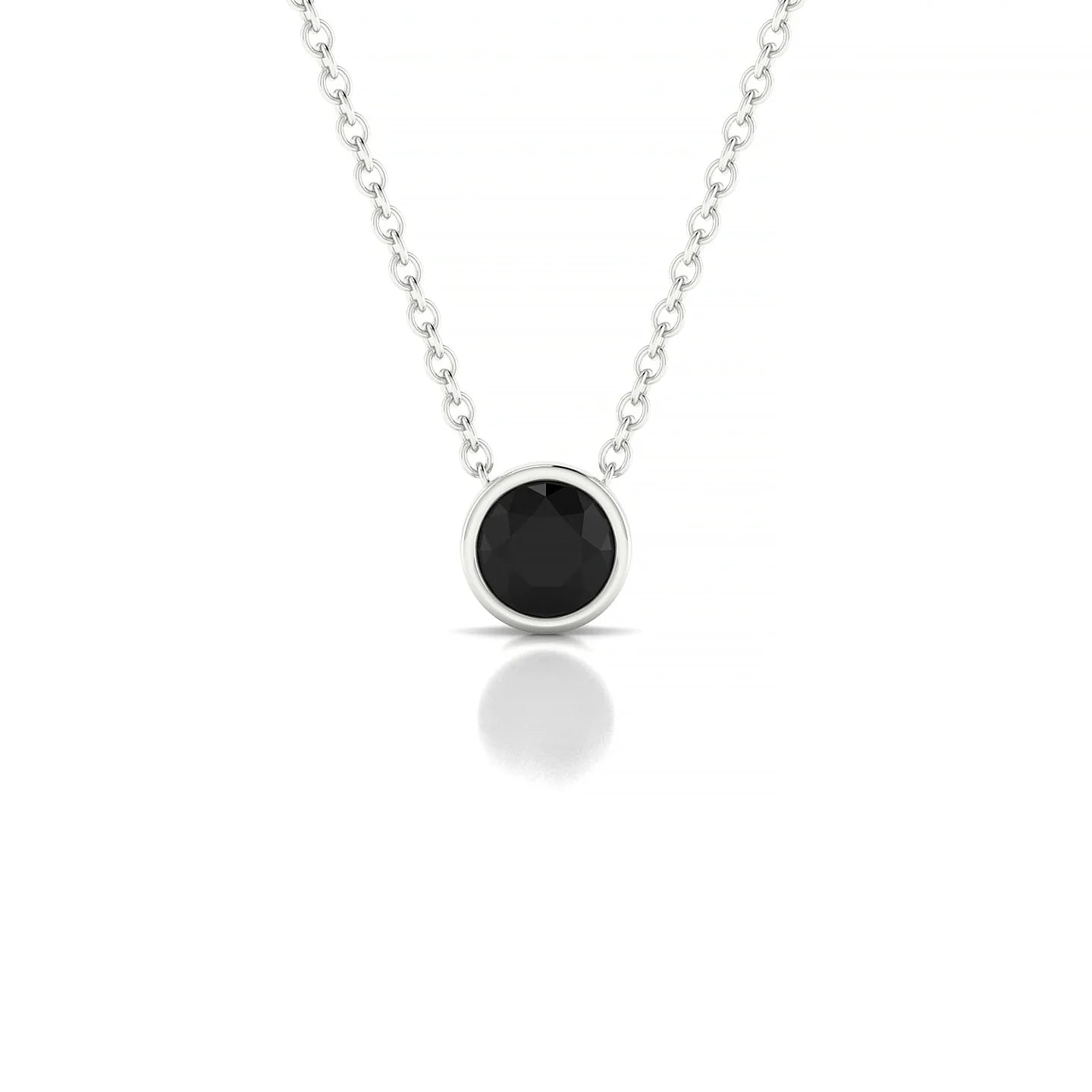 Glow | 18k White Gold 4.5 mm Round Black Diamond Pendant