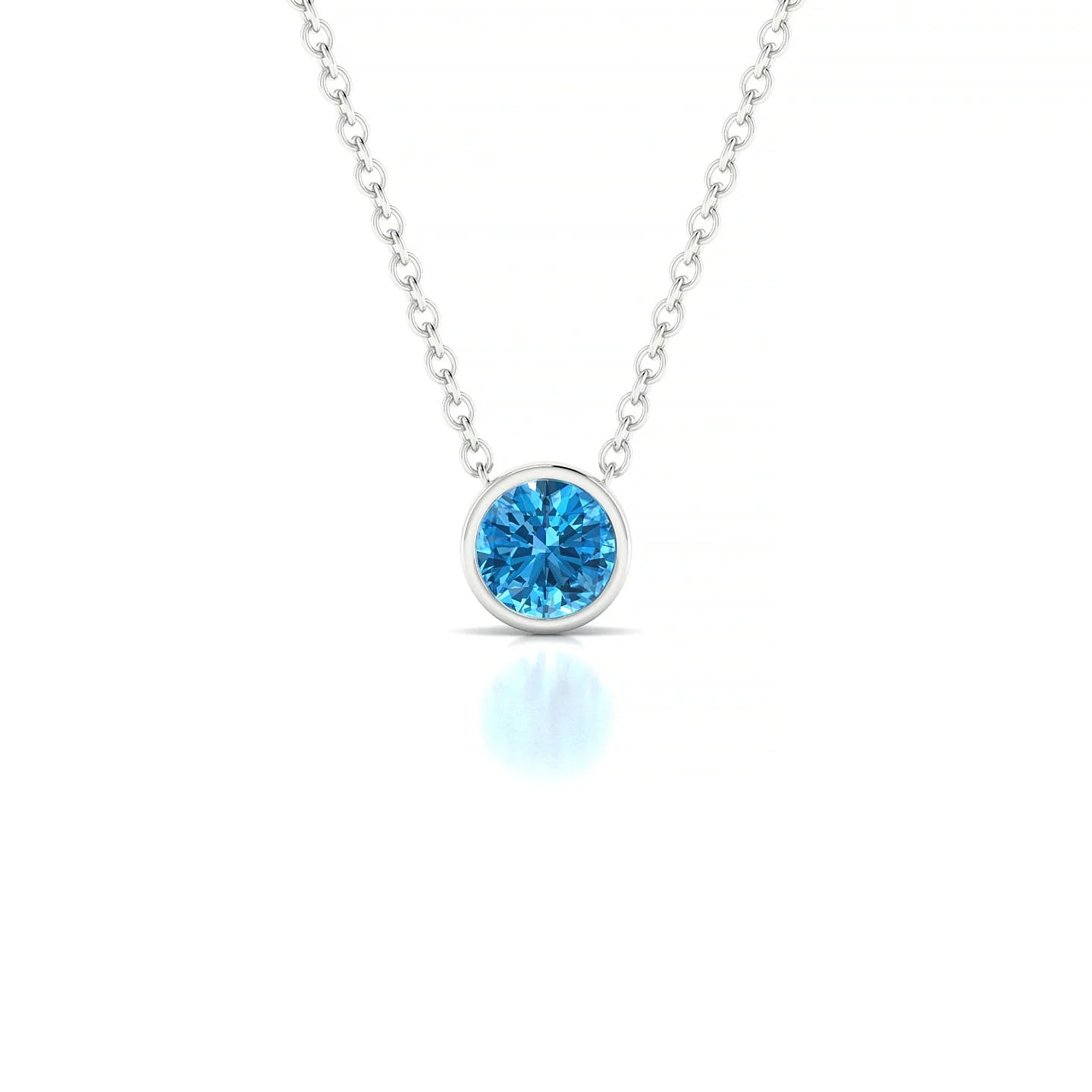 Glow | 18k White Gold 4.5 mm Round Topaz Pendant