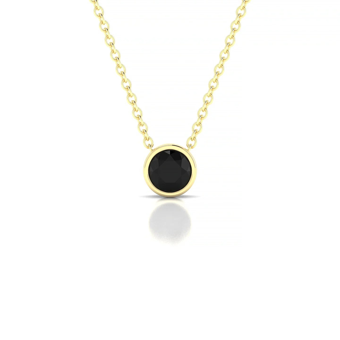 Glow | 18k Yellow Gold 4.5 mm Round Black Diamond Pendant