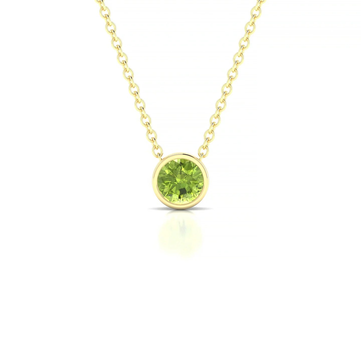 Glow | 18k Yellow Gold 4.5 mm Round Peridot Pendant