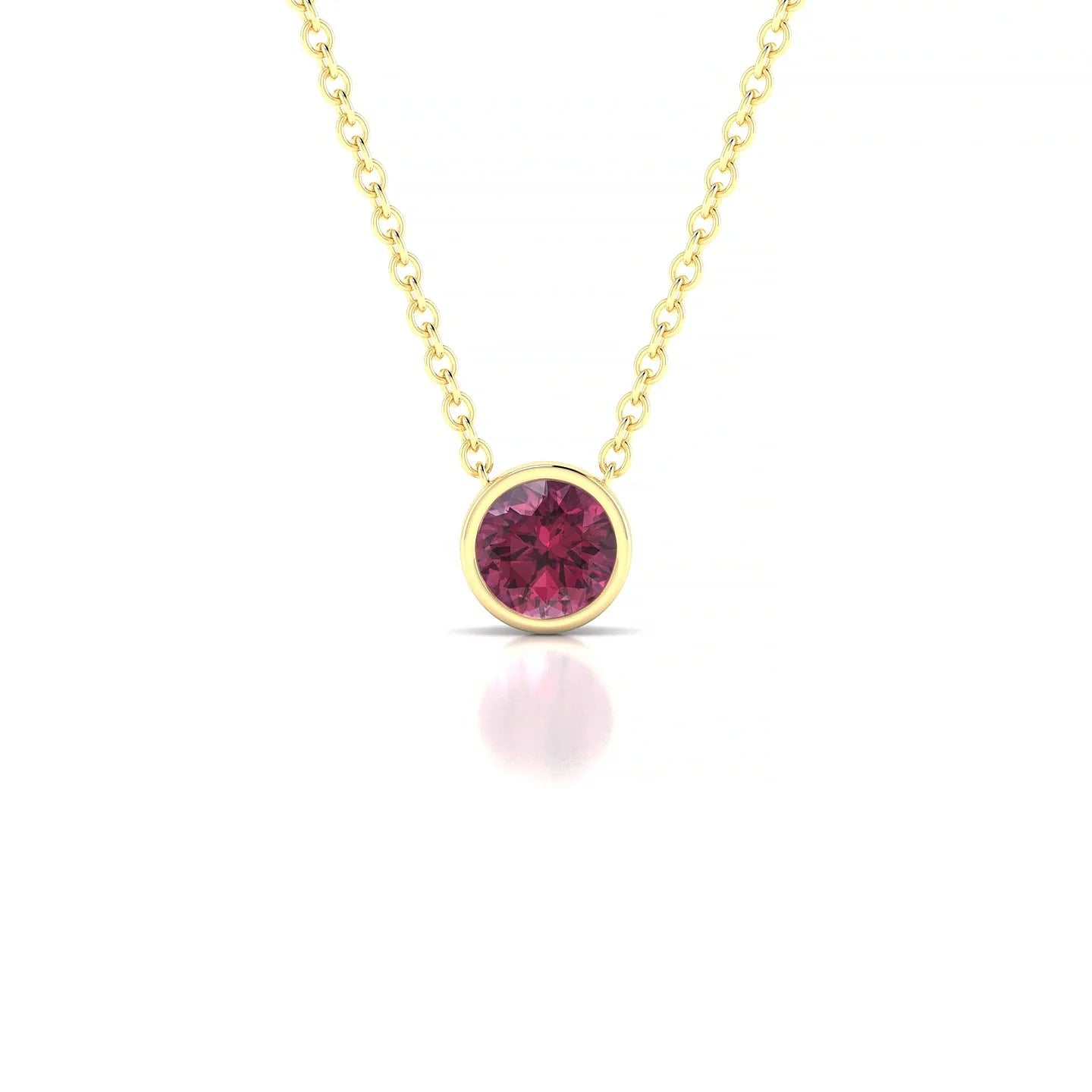 Glow | 18k Yellow Gold 4.5 mm Round Rhodolite Pendant