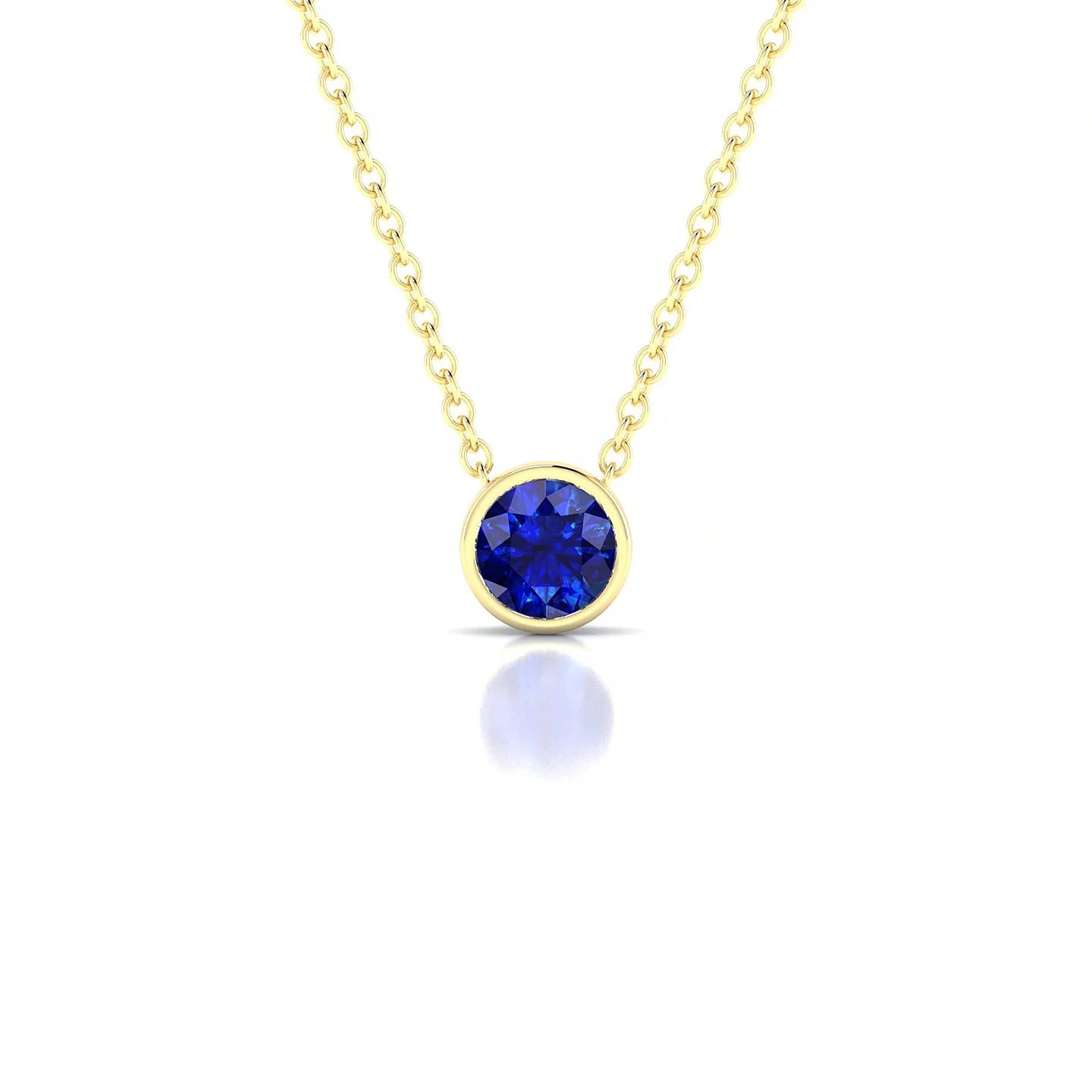 Glow | 18k Yellow Gold 4.5 mm Round Sapphire Pendant