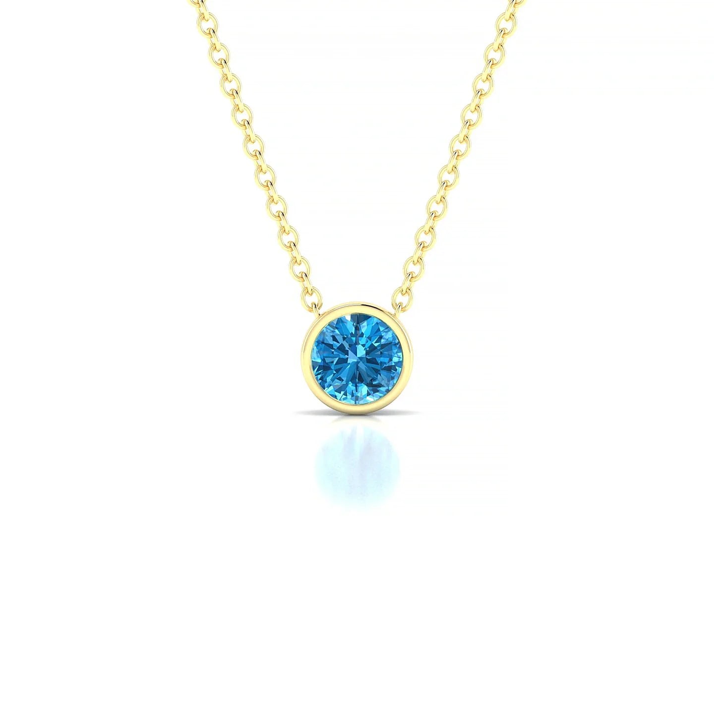 Glow | 18k Yellow Gold 4.5 mm Round Topaz Pendant