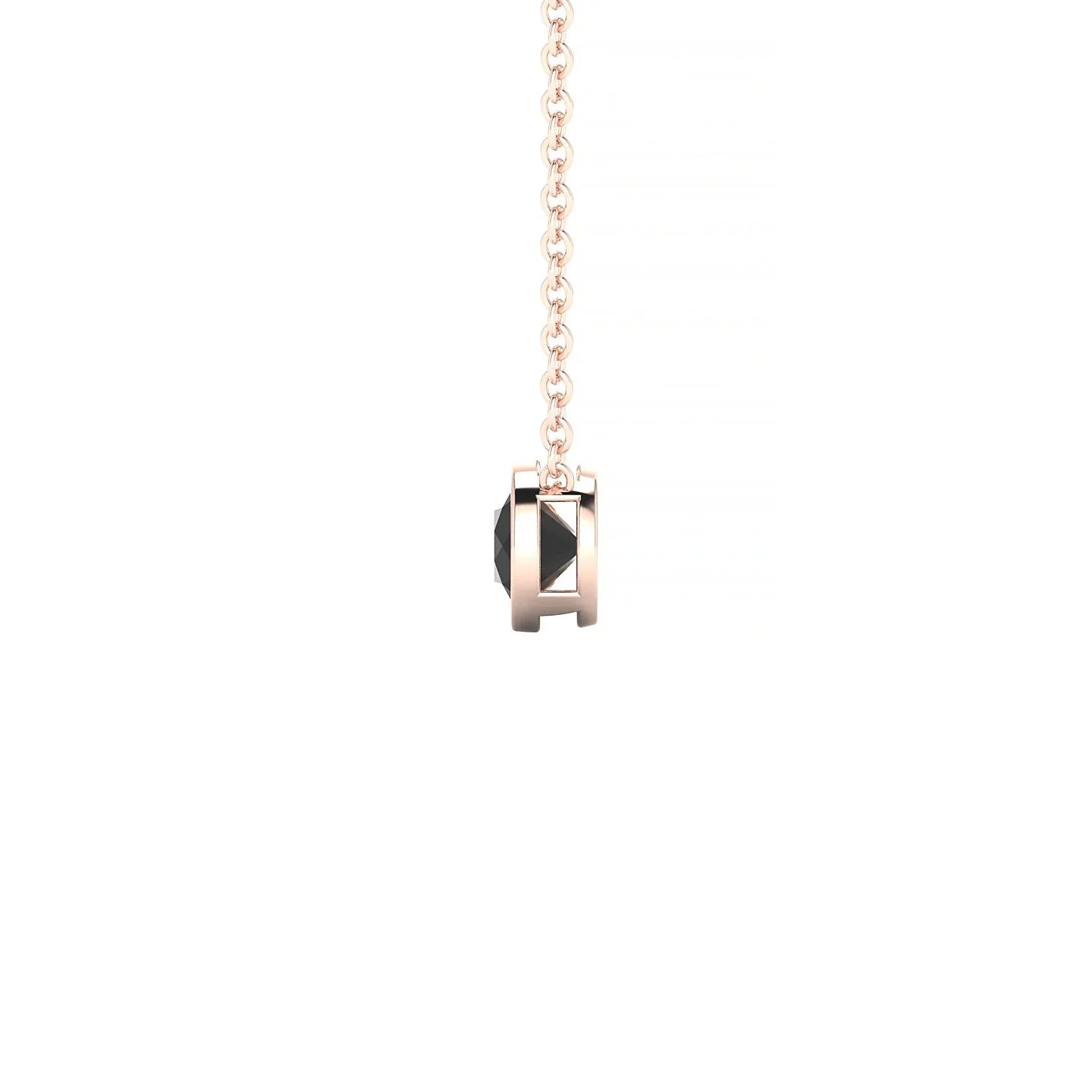 Glow | 18k Rose Gold 4.5 mm Round Black Diamond Pendant