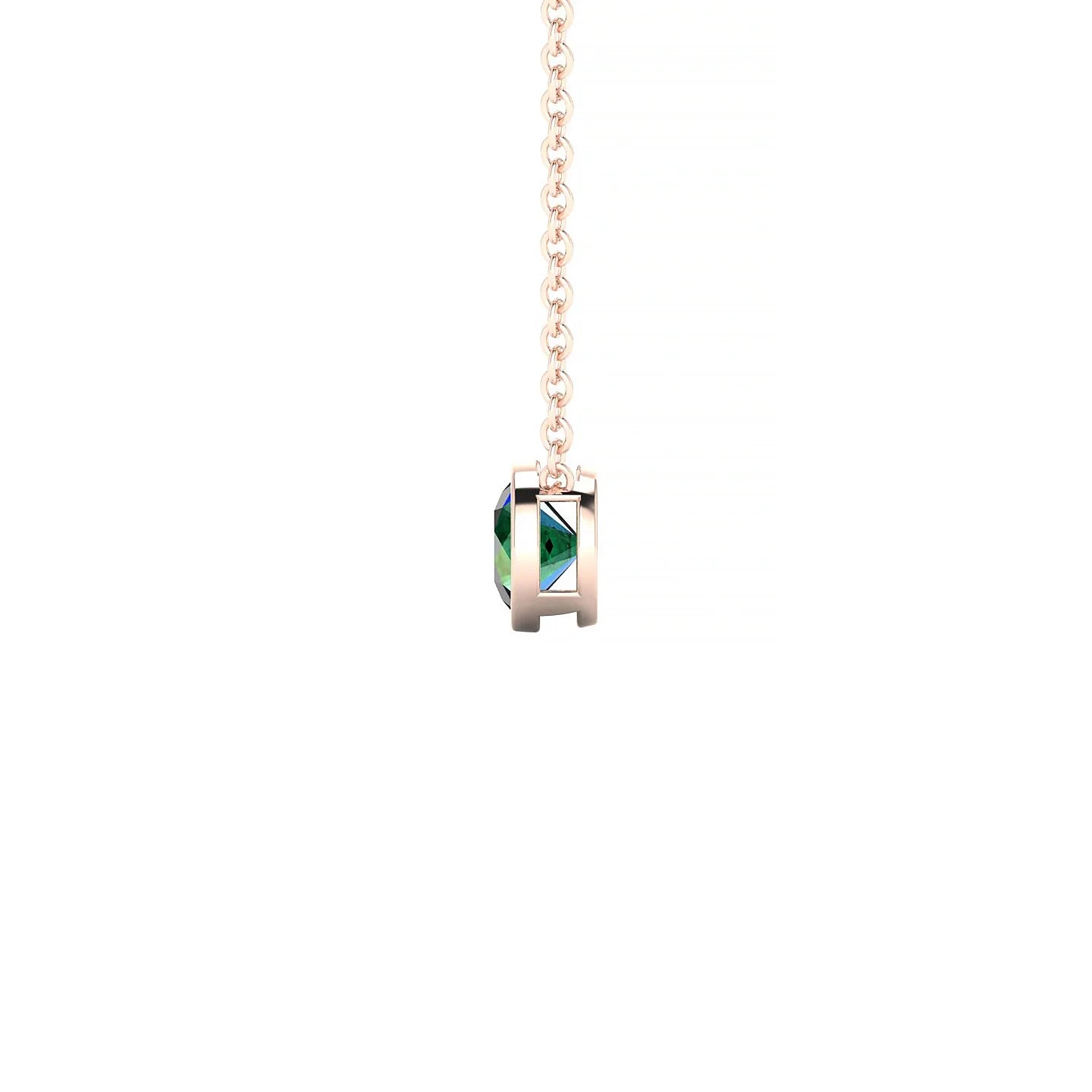 Glow | 18k Rose Gold 4.5 mm Round Emerald Pendant