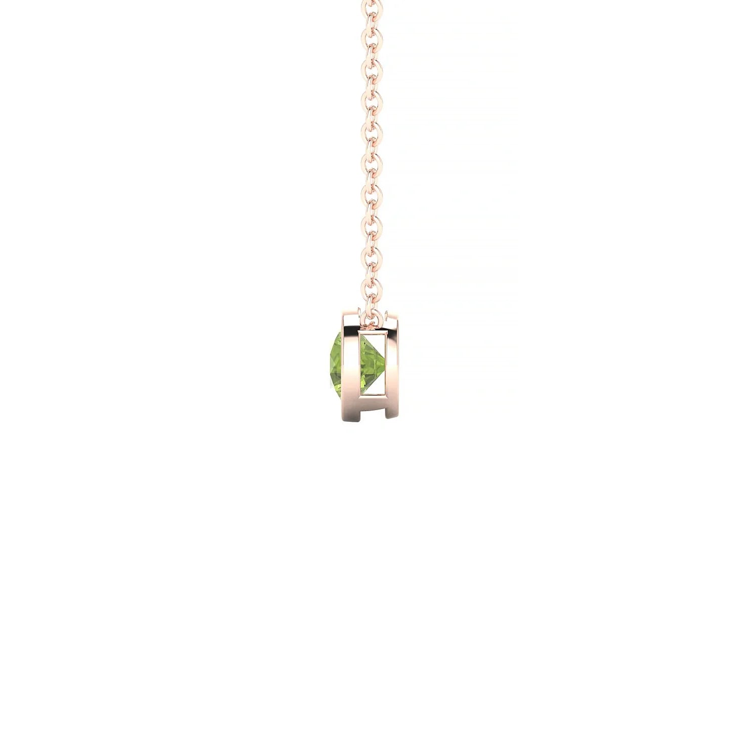 Glow | 18k Rose Gold 4.5 mm Round Peridot Pendant