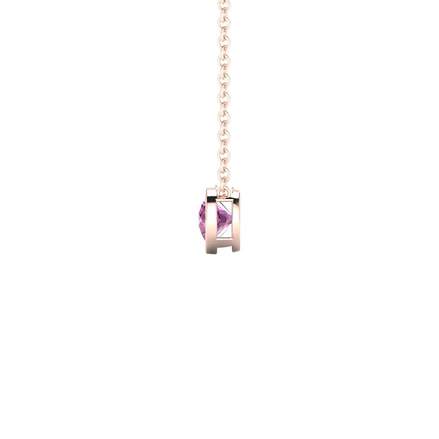Glow | 18k Rose Gold 4.5 mm Round Pink Sapphire Pendant