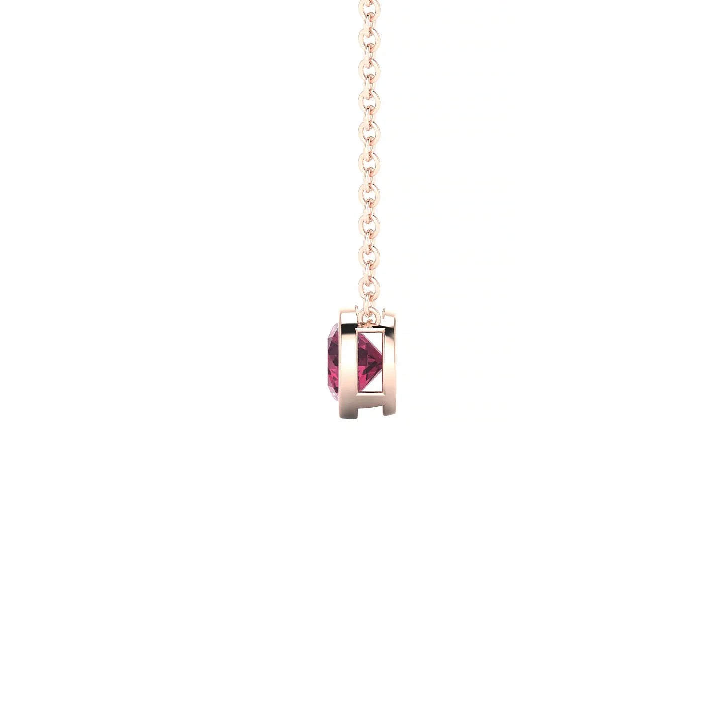 Glow | 18k Rose Gold 4.5 mm Round Rhodolite Pendant